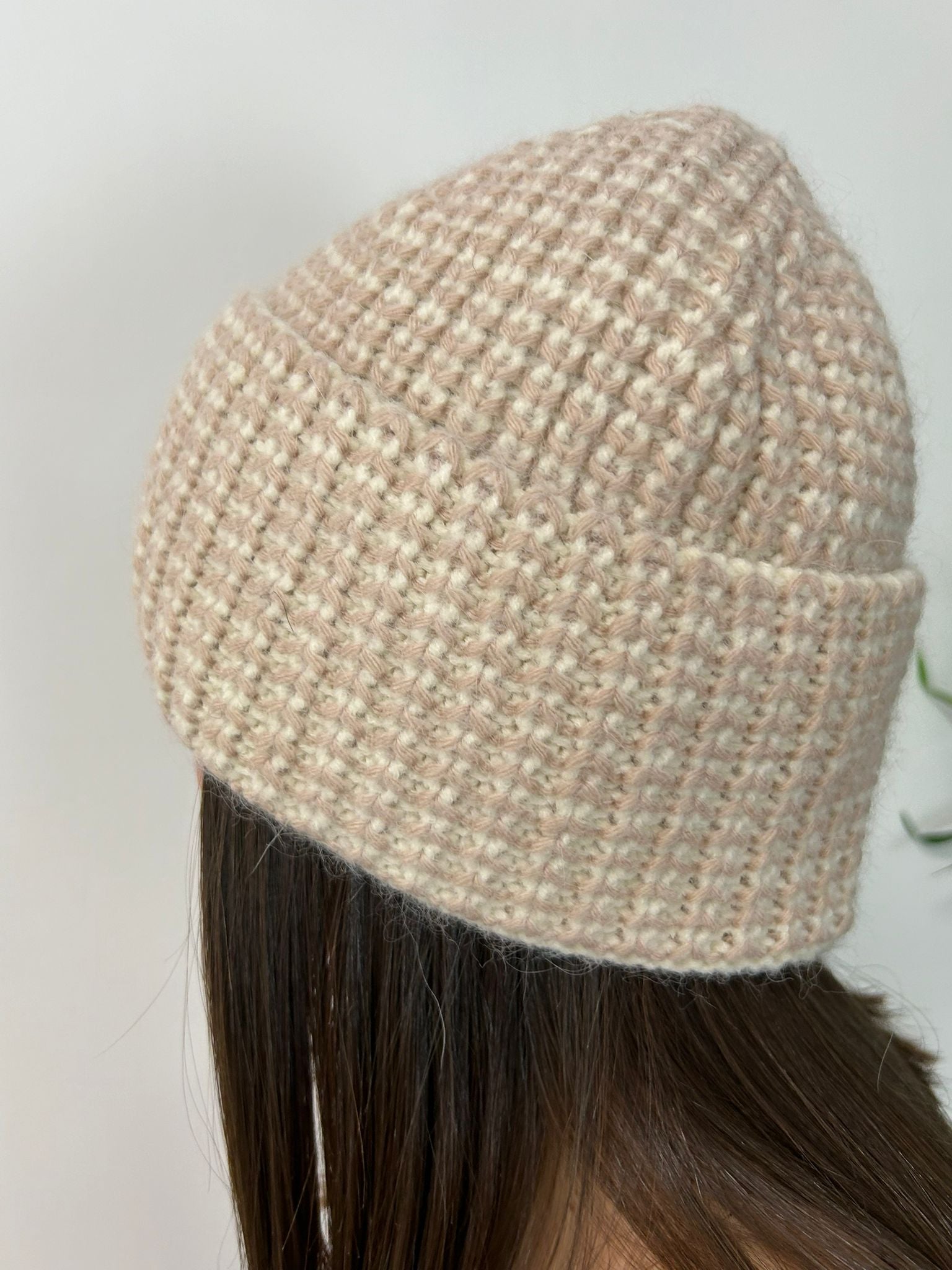 Bonnet en laine tressée - Beige