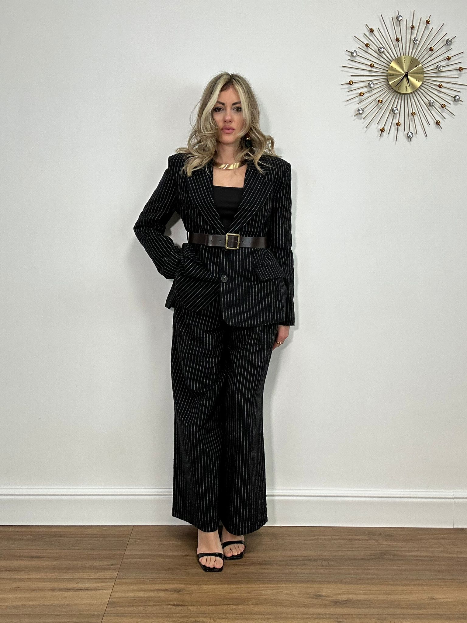 Tailleur 2688 ( Pantalone + Giacca ) Gessato - Nero