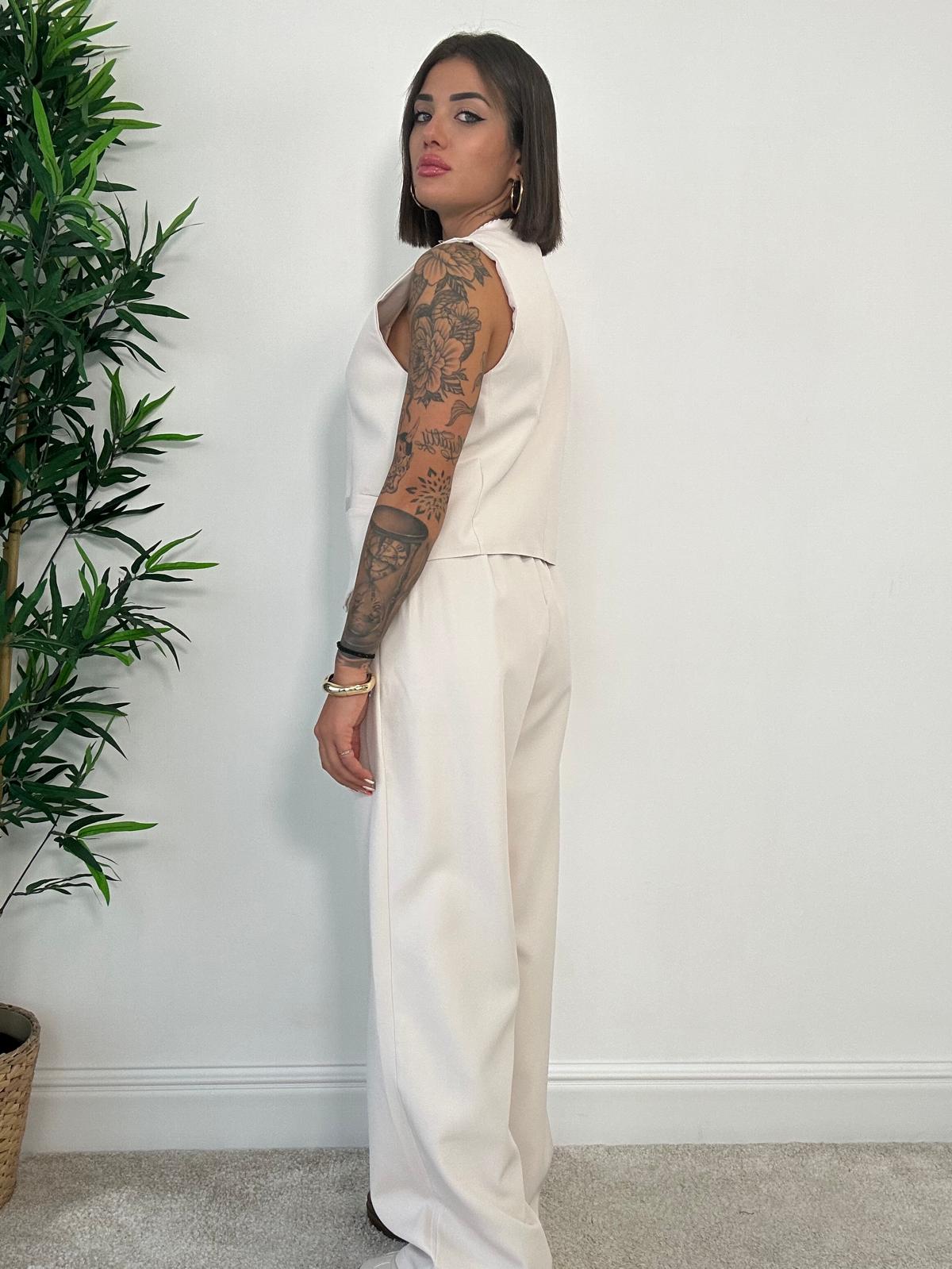Tailleur Hilary (Gilet + Pantalone) Panna