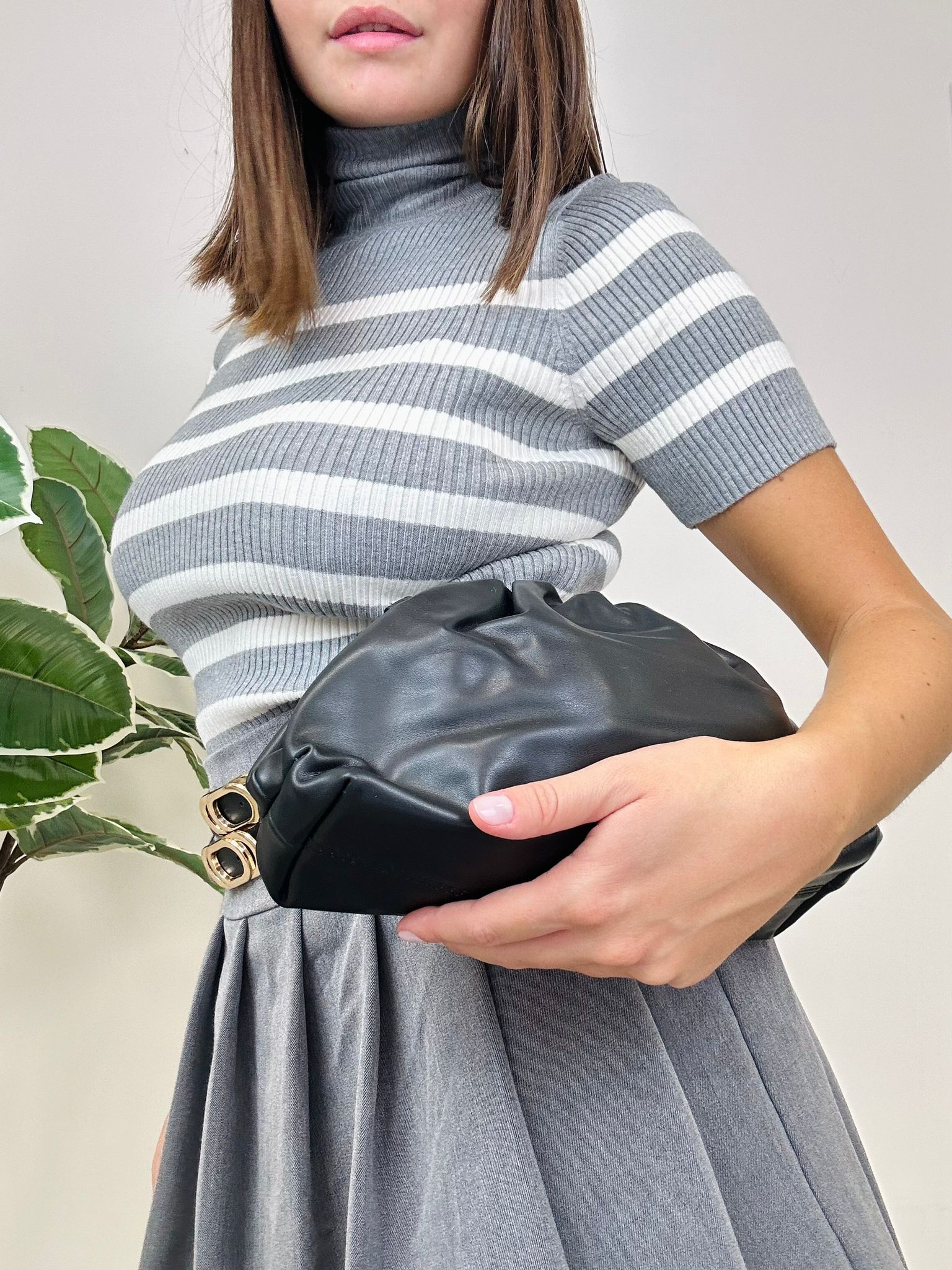Pochette Joia en éco-cuir - Noir