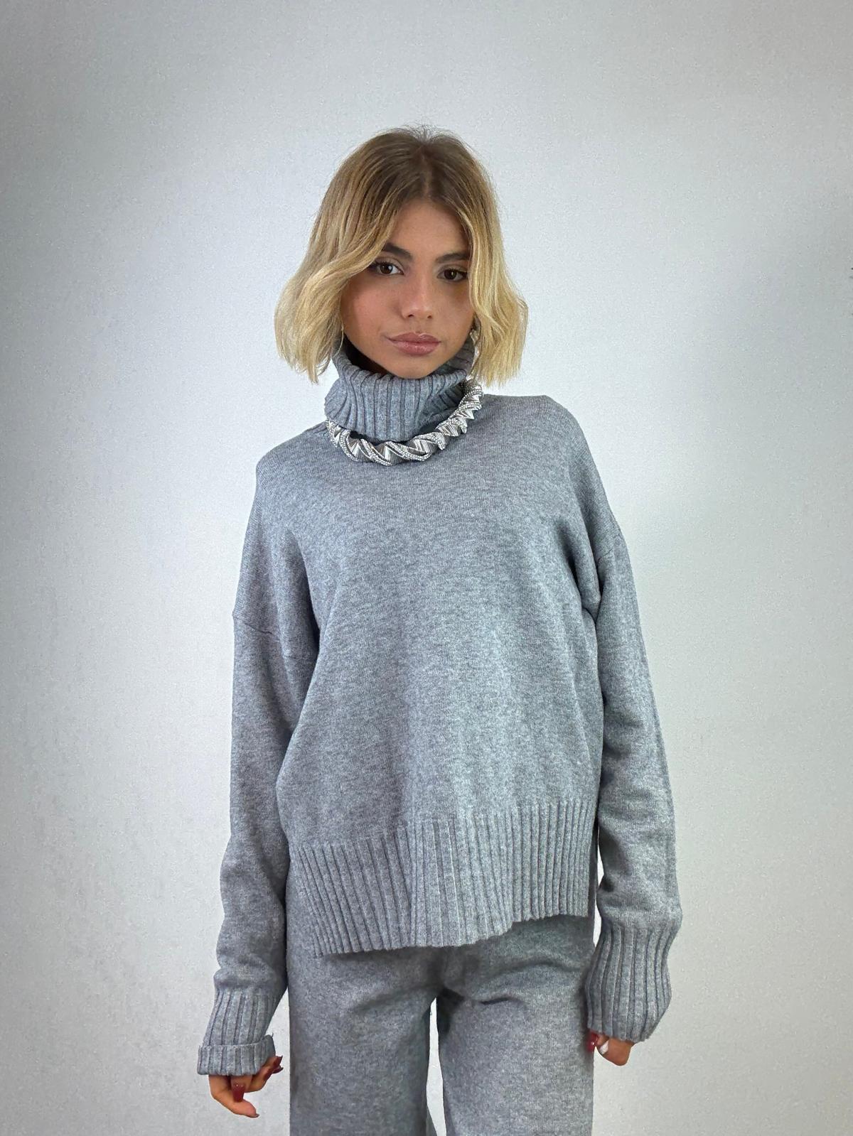 Coordinato AL016B (Maglione + Pantalone) Grigio