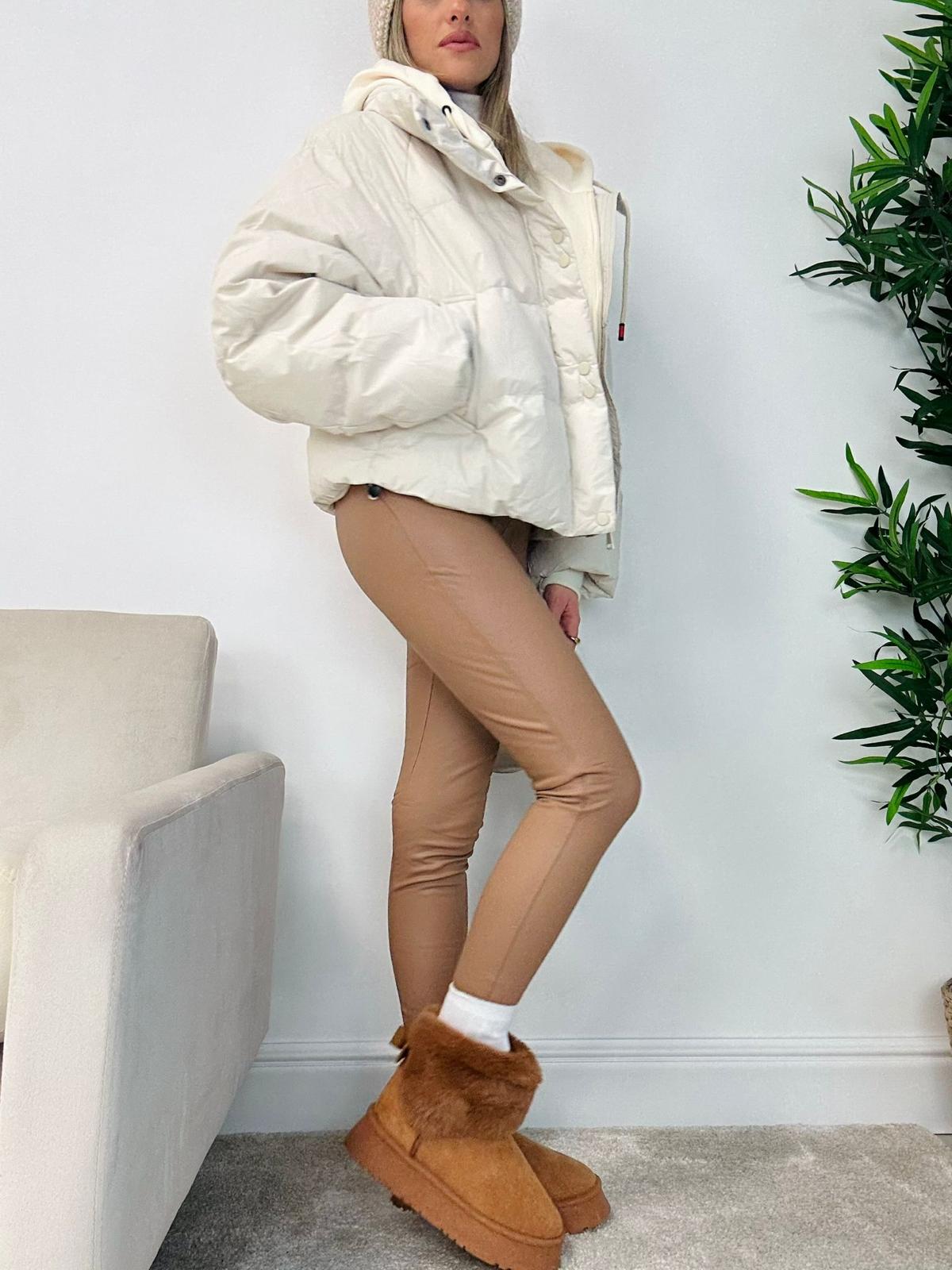 Legging en éco-cuir Felpato - Nude