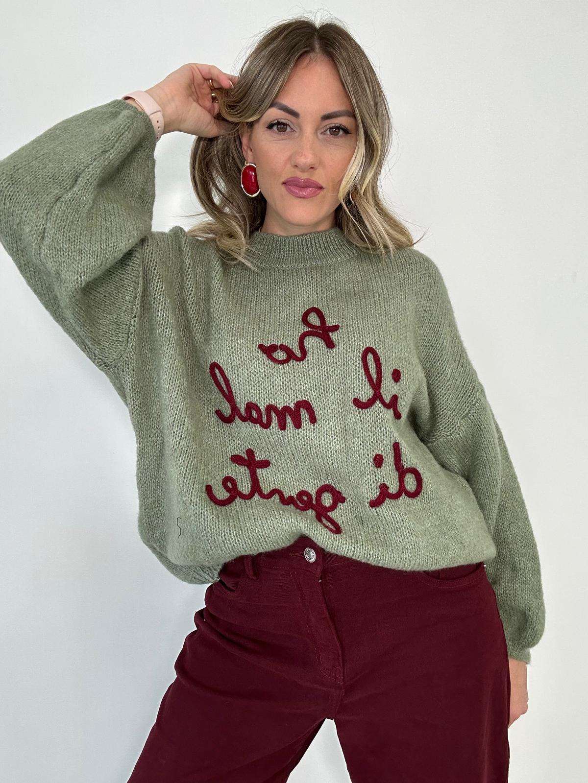 Maglione "Ho il mal di gente" A2903 - Verde