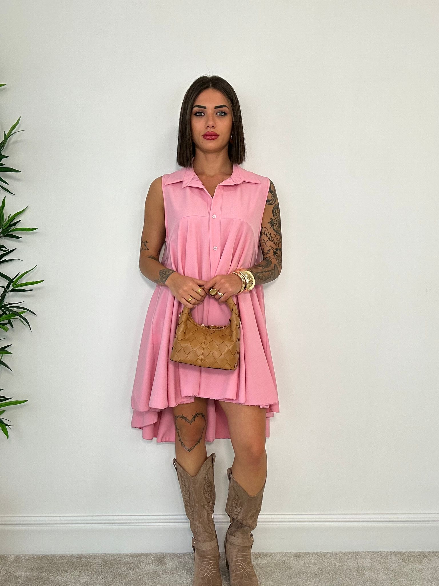 Abito Casual Smanicato - Rosa