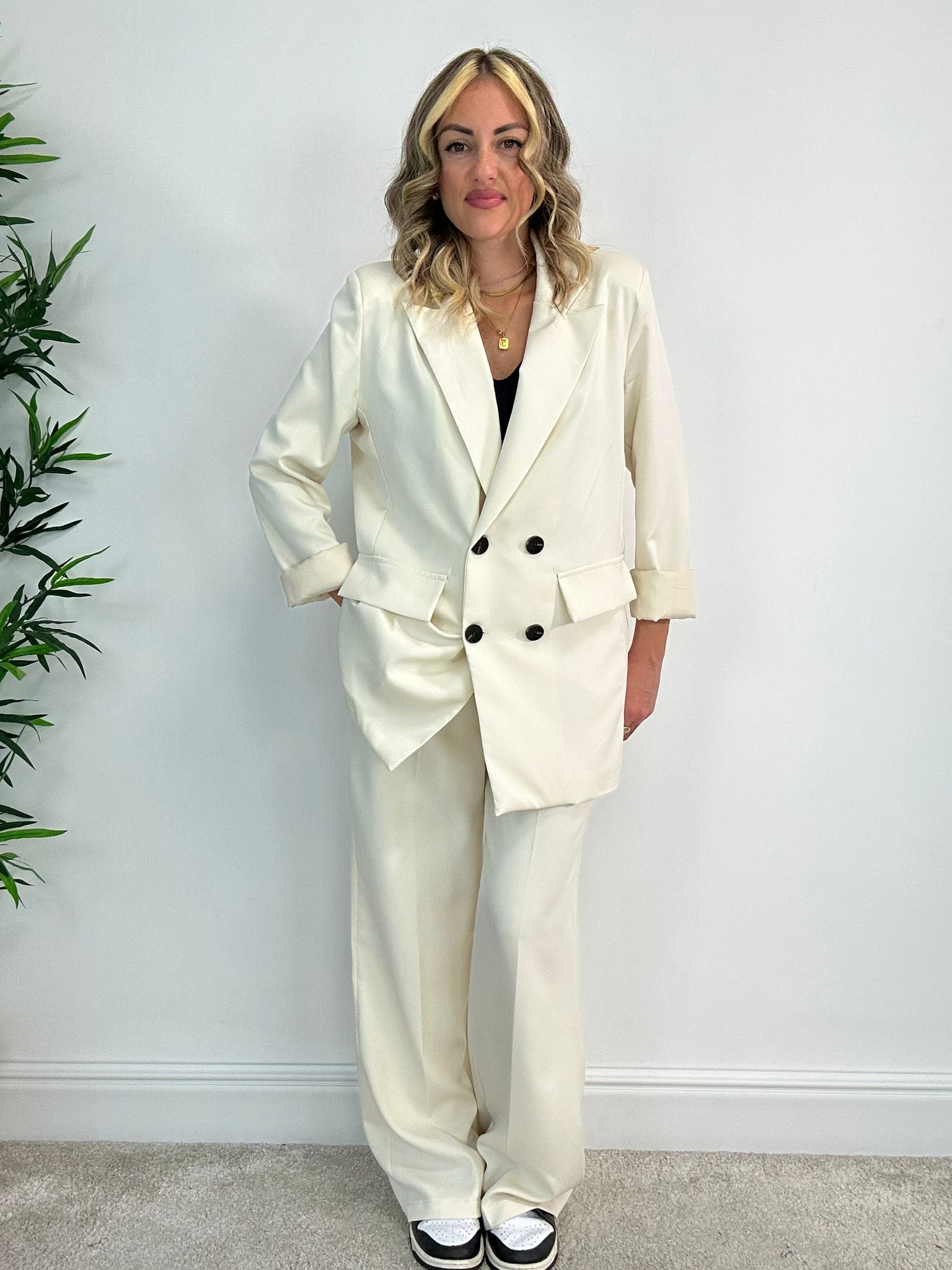 Tailleur Malaga (Blazer Doppio Petto + Pantalone) Panna