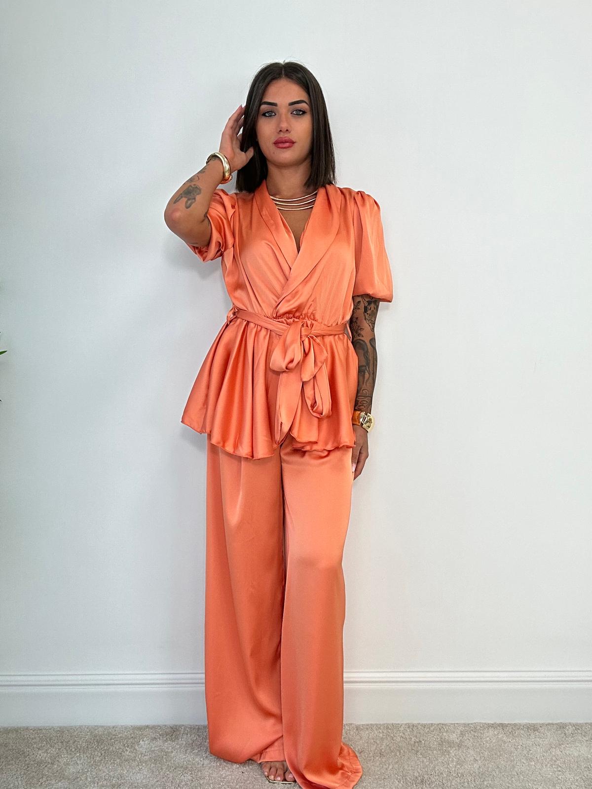 Coordinato Alicante (blusa + Pantalone) Arancione PRE ORDINE IN ARRIVO 20/06