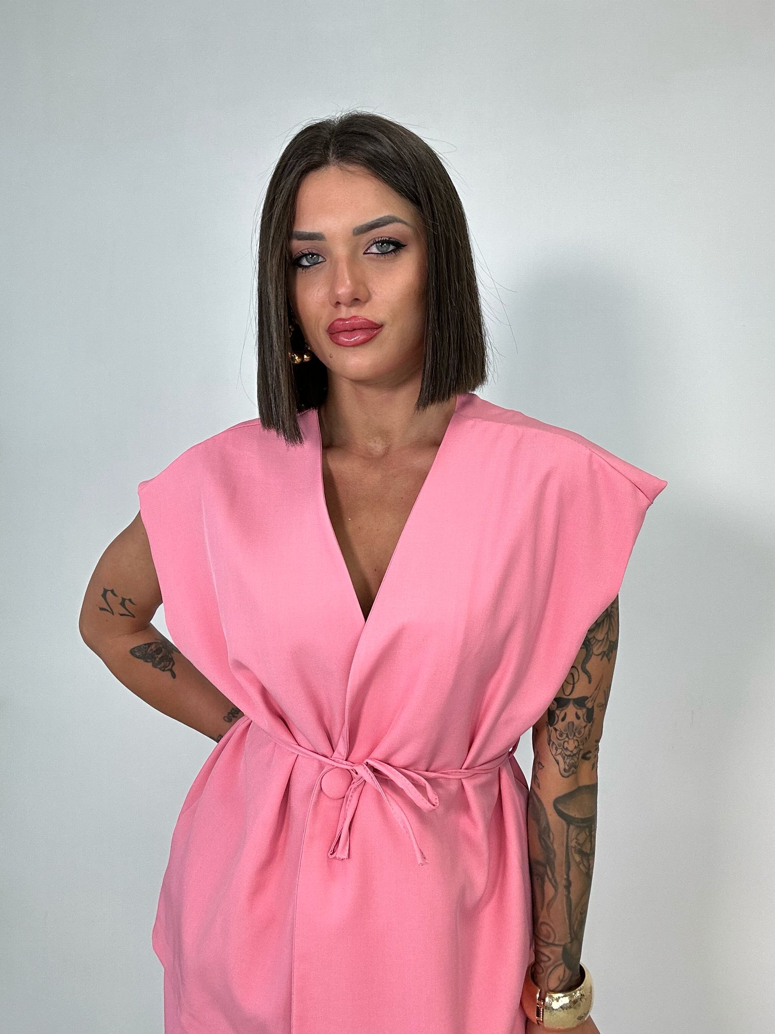 Coordinato Malaga (Giacca Smanicata+ Pantalone) Rosa Scuro