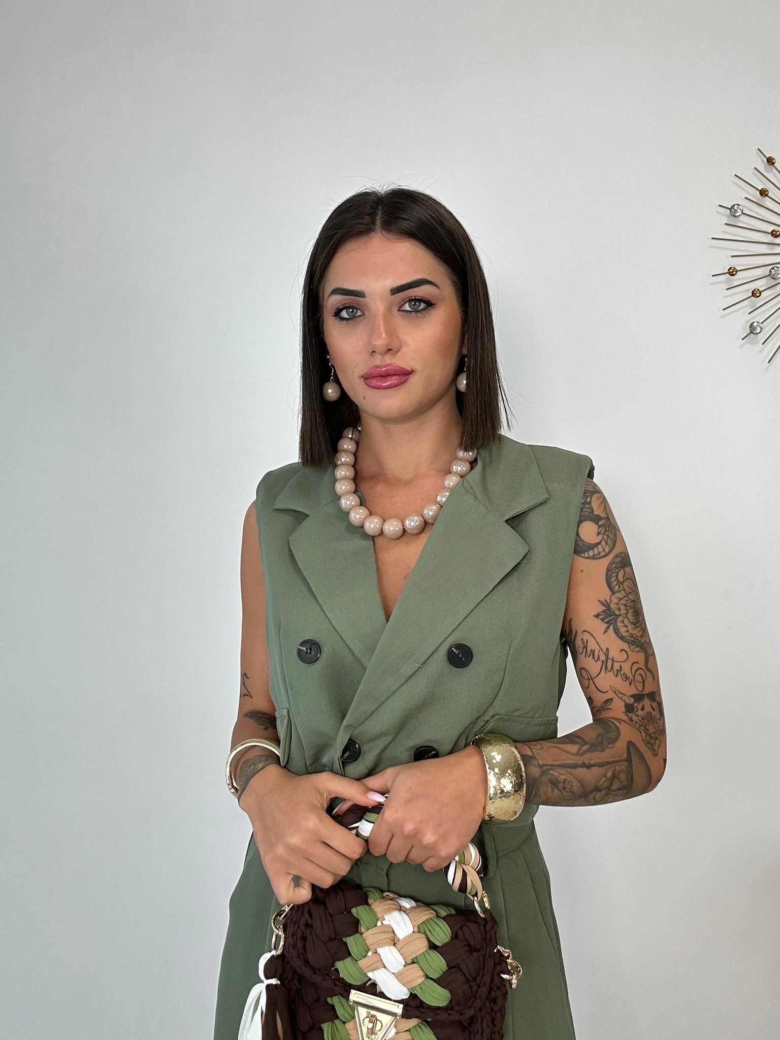 Coordinato Marsiglia (Blazer Crop + Bermuda) Verde