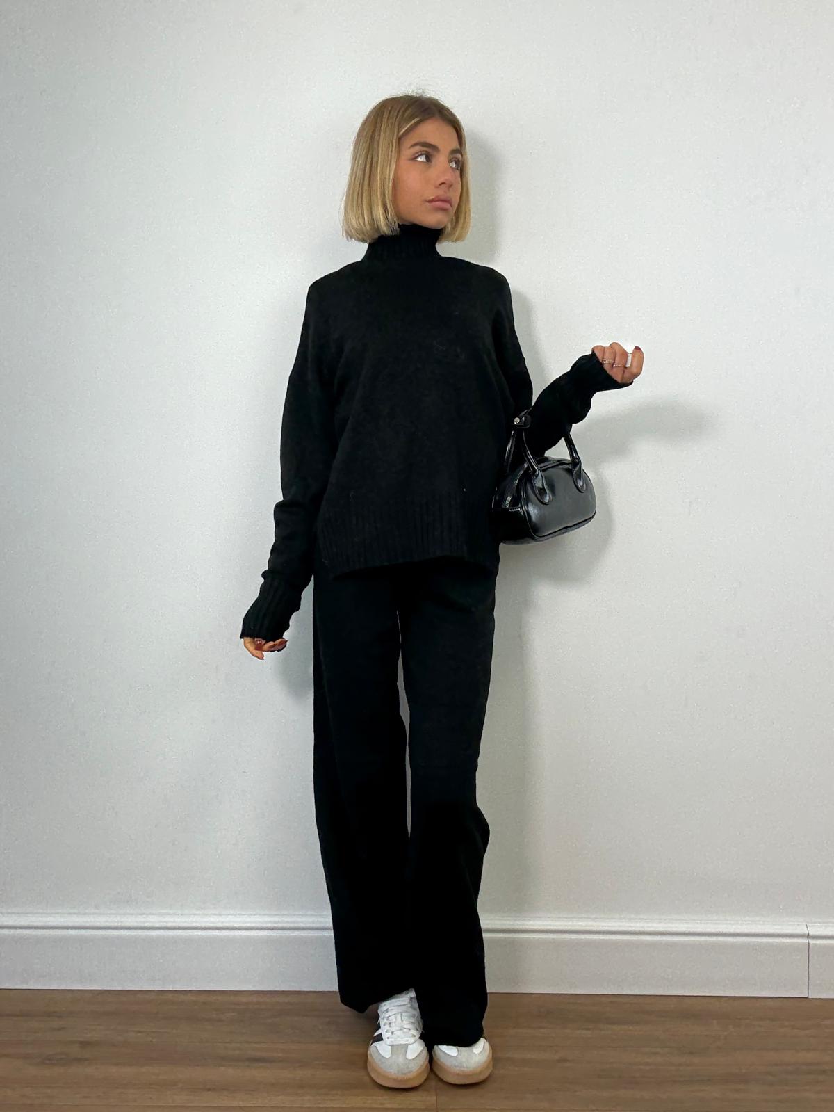 Coordinato AL016B (Maglione + Pantalone) Nero