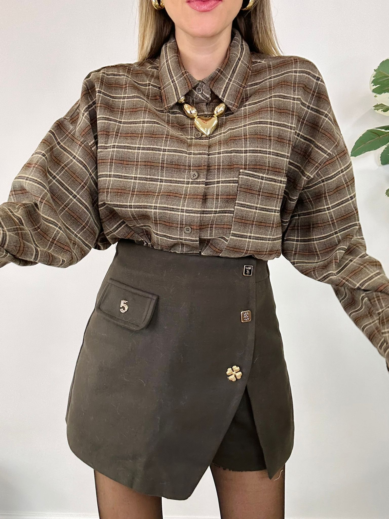 Chemise chaude en coton - Marron