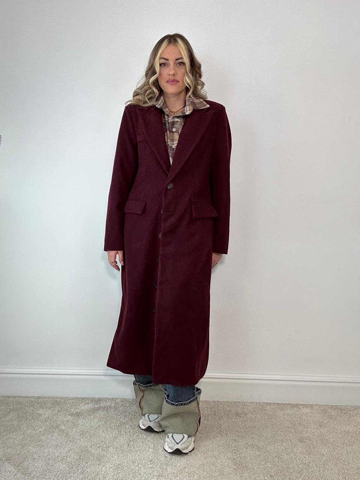 Cappotto lungo 88802 - Bordeaux