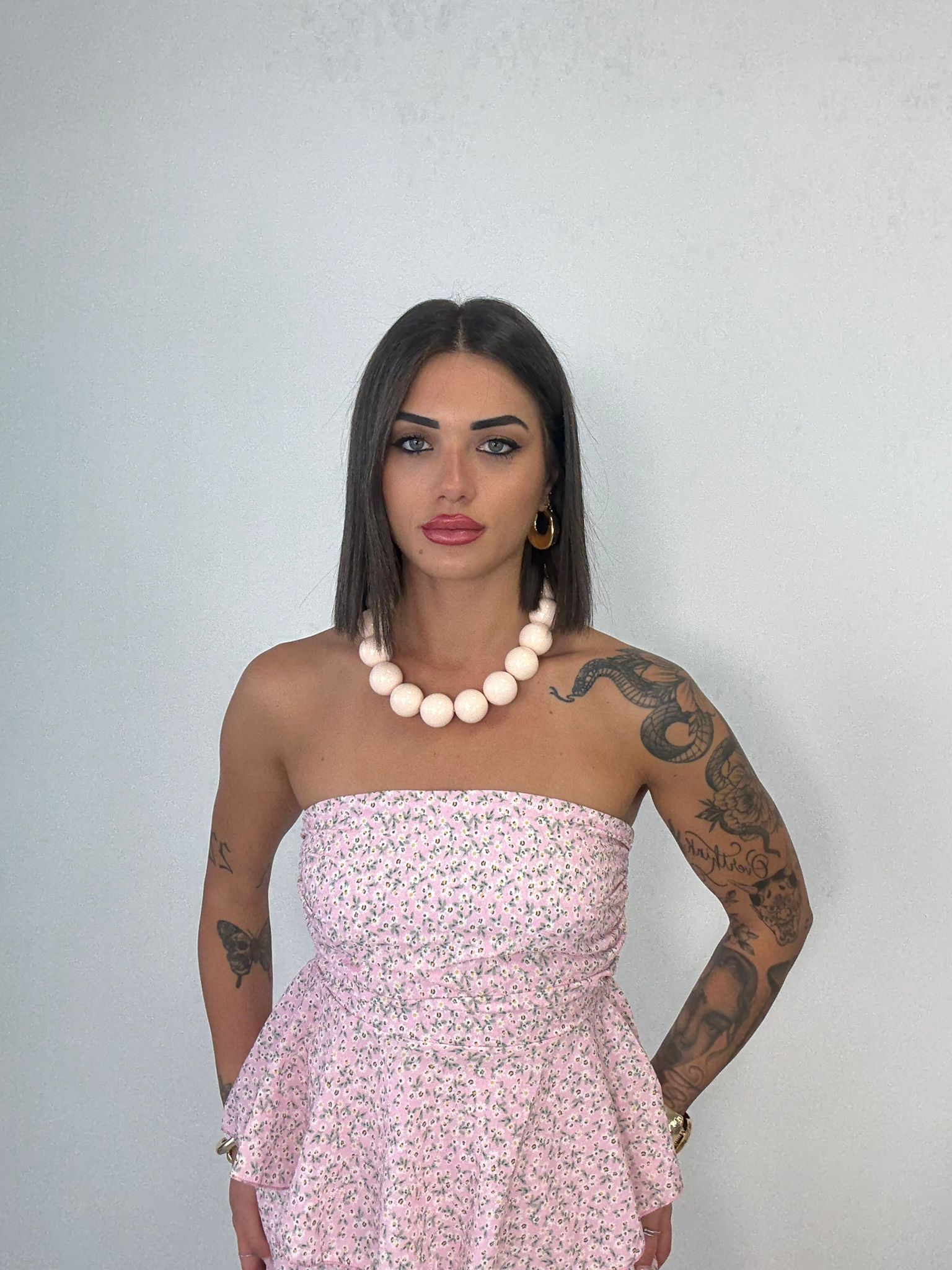 Coordinato Olimpia (Top + Pantalone) Fondo Rosa