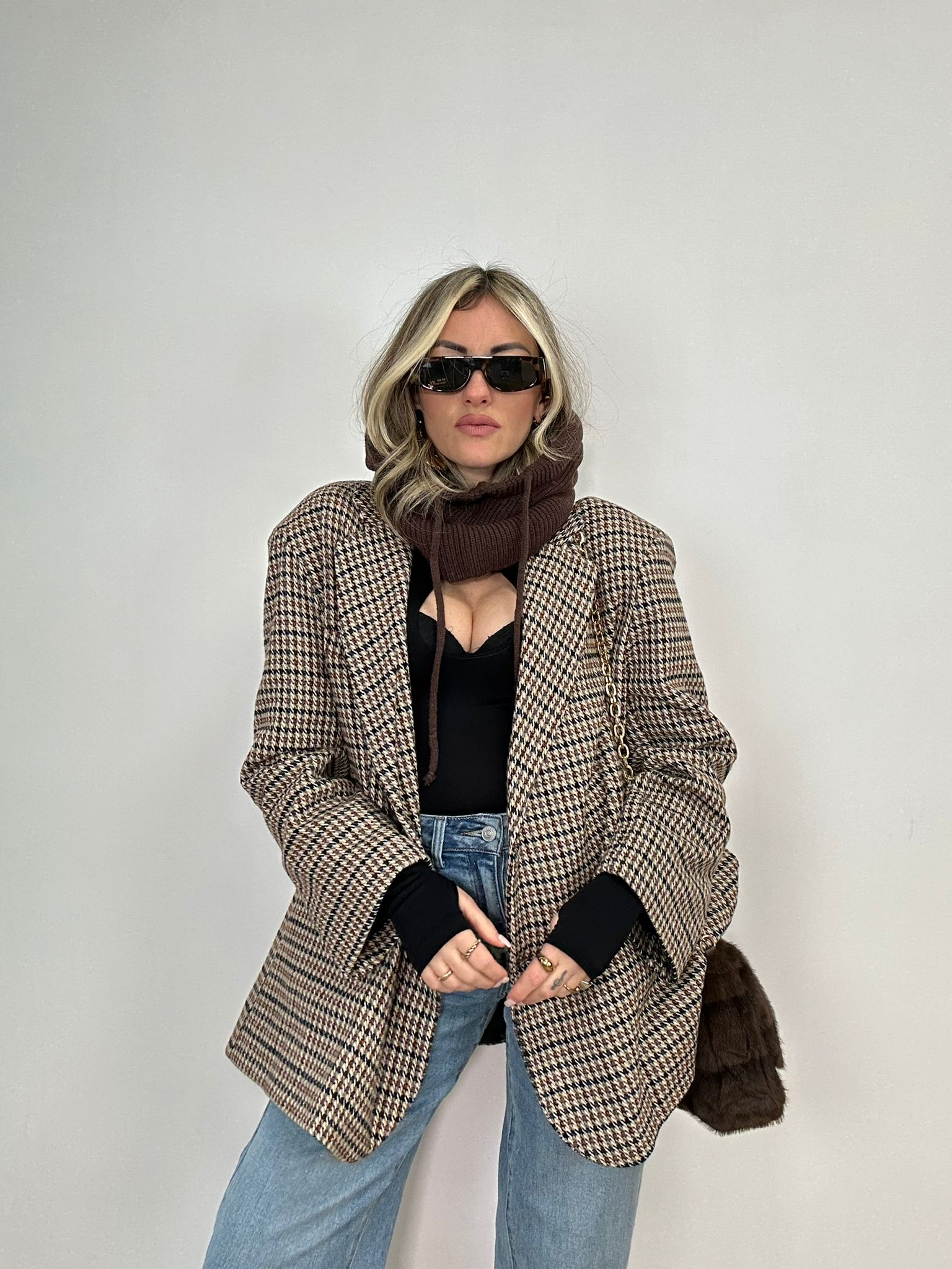 Blazer Pied de poule GC02 - Beige