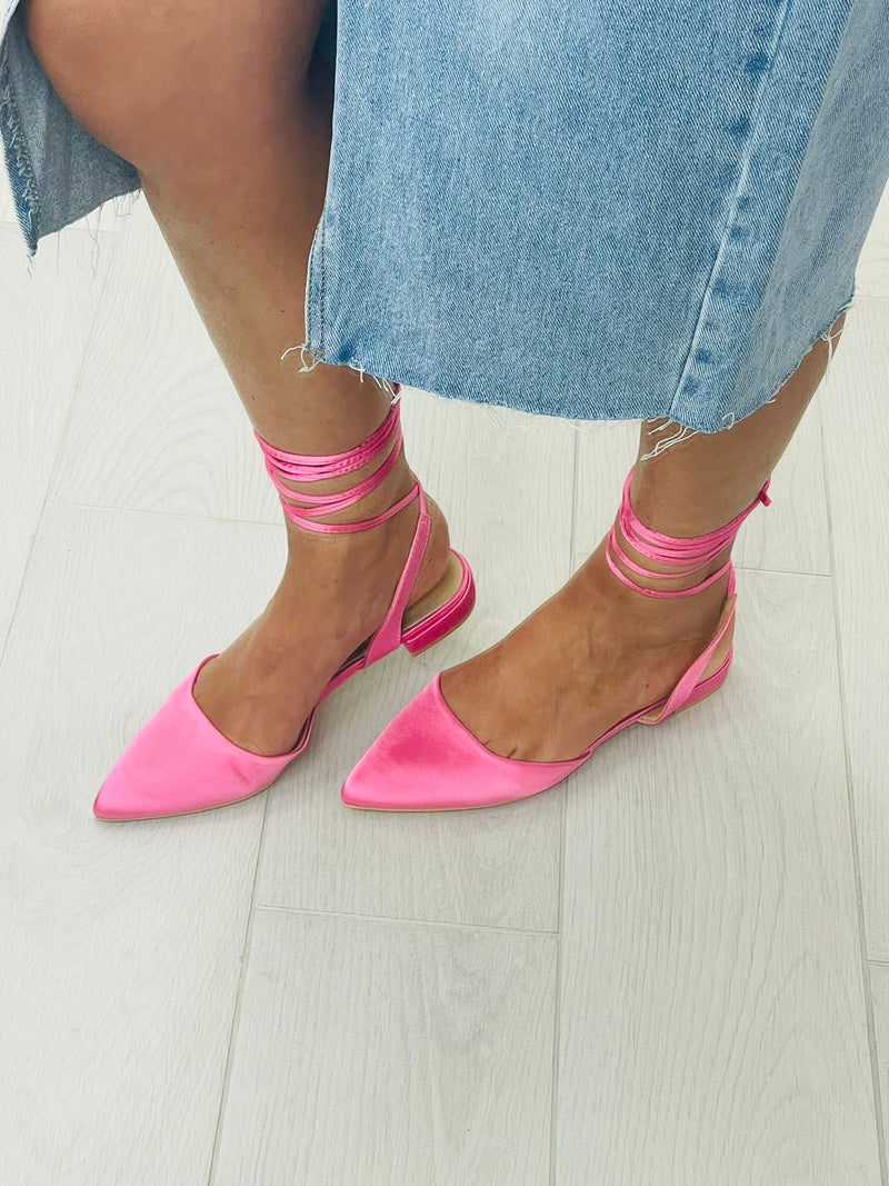 Geschlossene Sandale mit Schnürsenkeln – Rosa – FR177