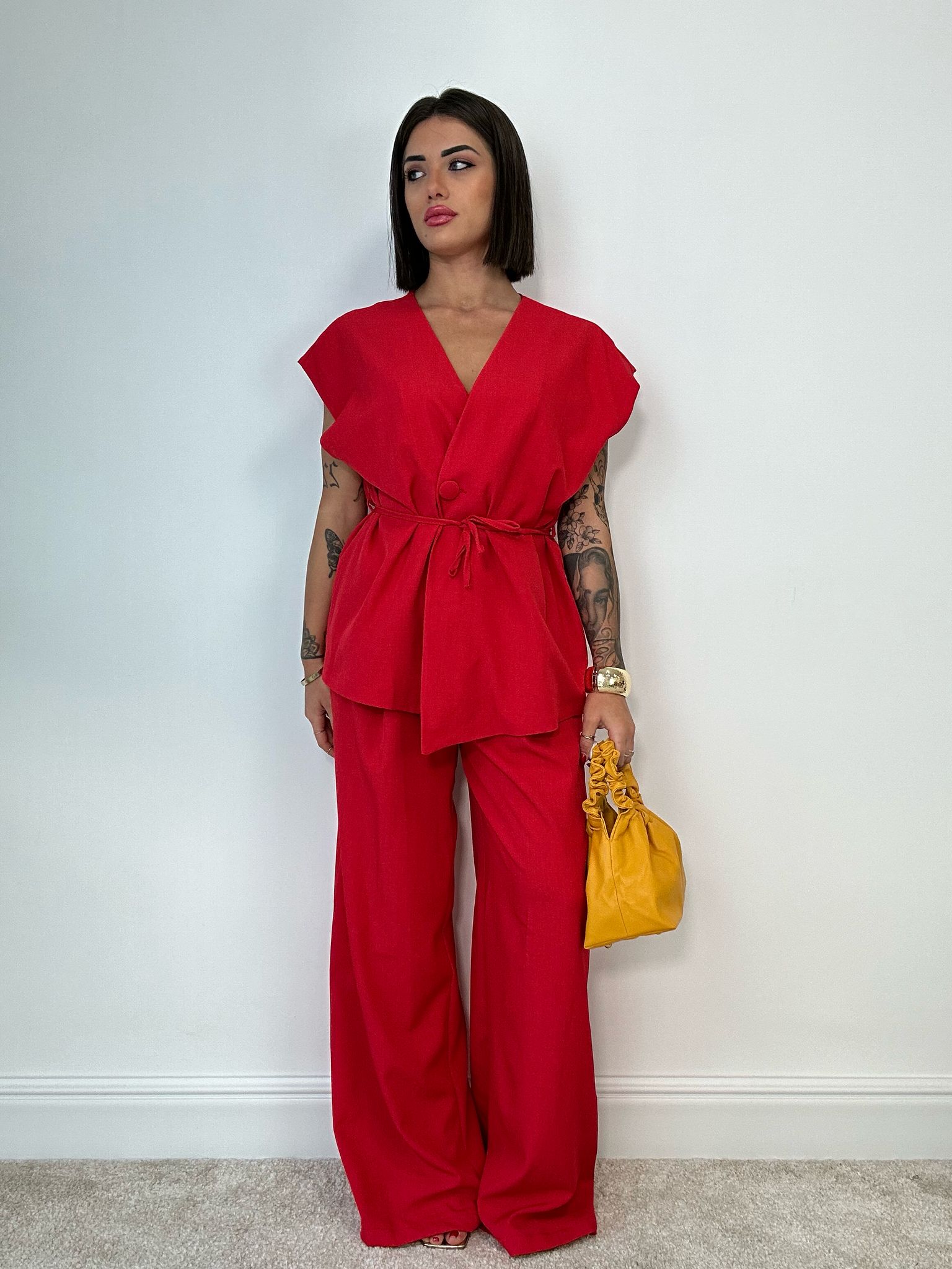 Coordinato Malaga (Giacca Smanicata+ Pantalone) Rosso