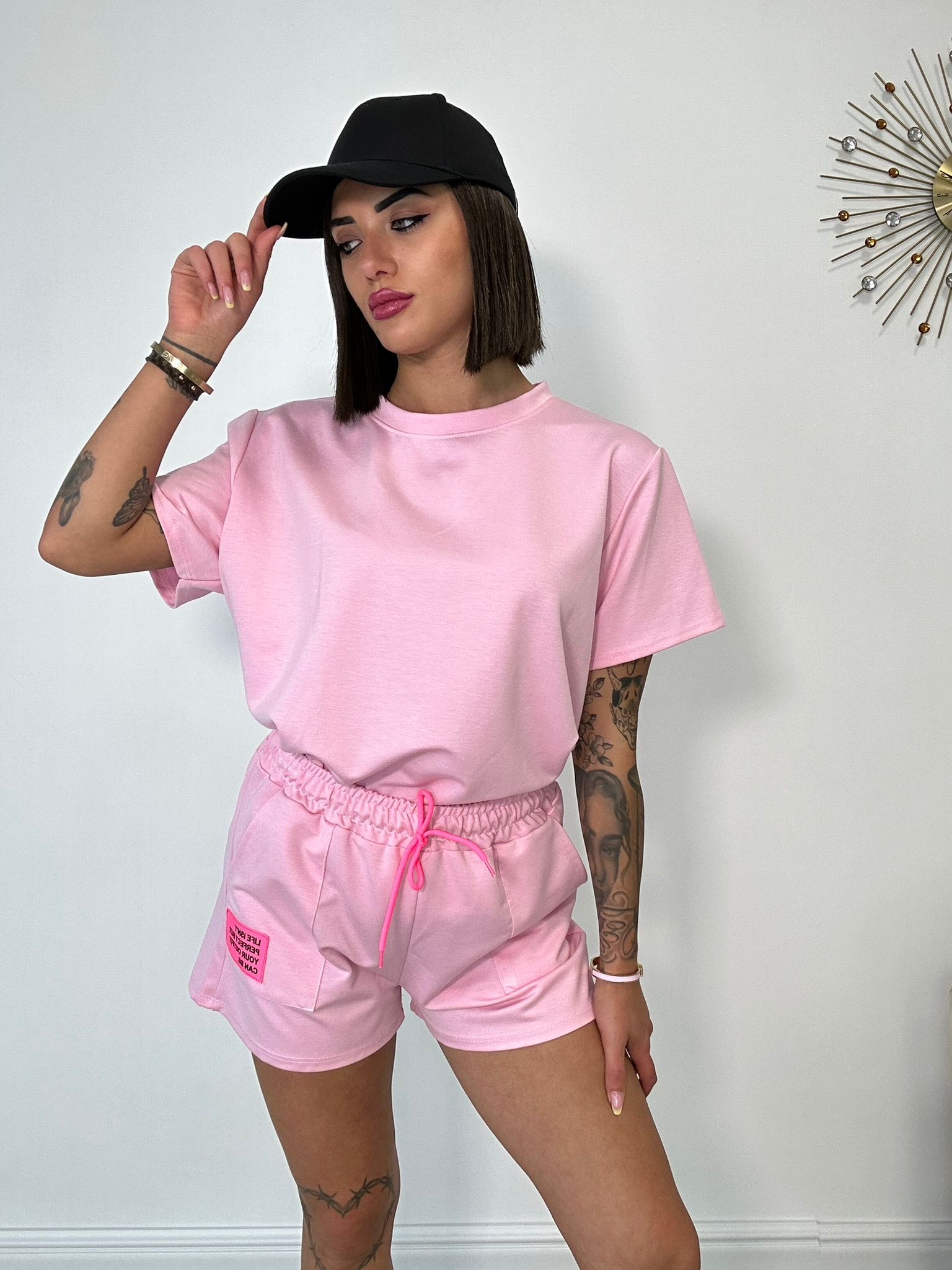 Coordinato sportivo ( Pantaloncino + T-Shirt ) - Rosa