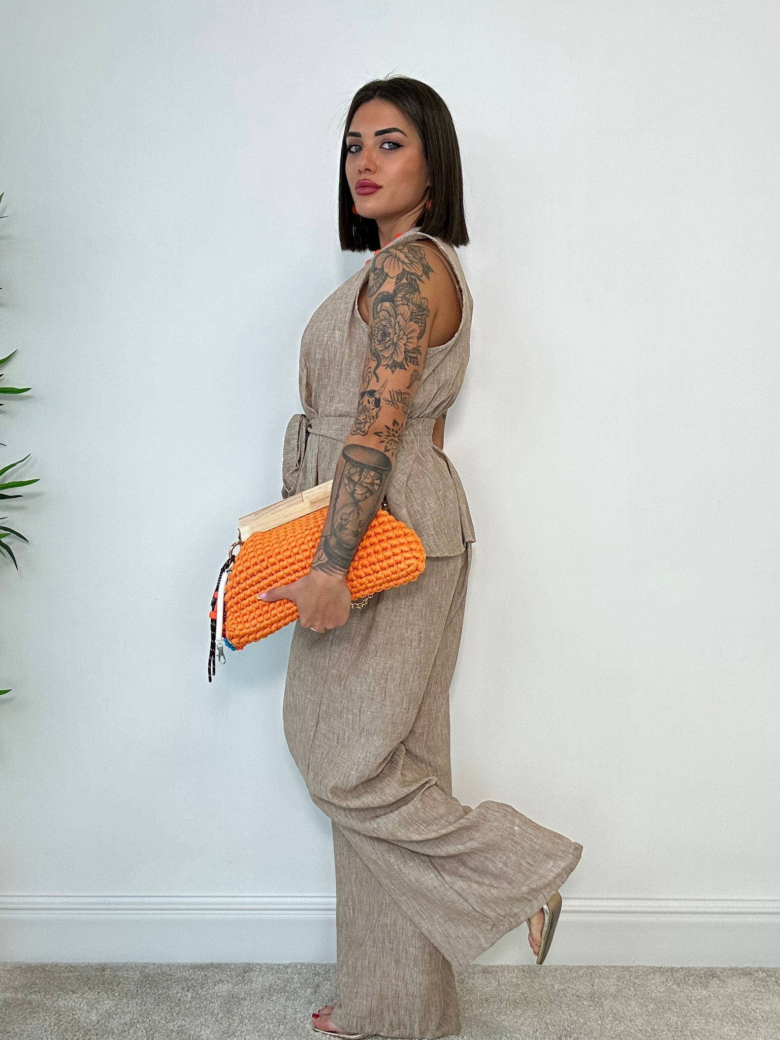 Coordinato Rio (Giacca smanicata + Pantalone) Fango