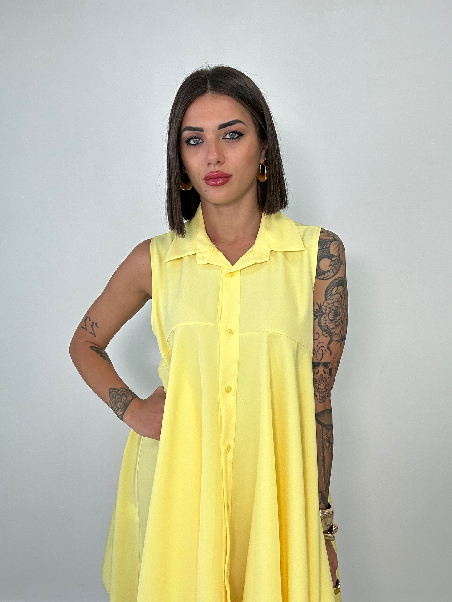 Abito Casual Smanicato - Giallo