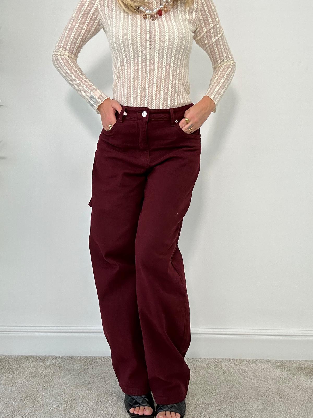 Jeans Wide Balloon 8948-130 - Bordeaux