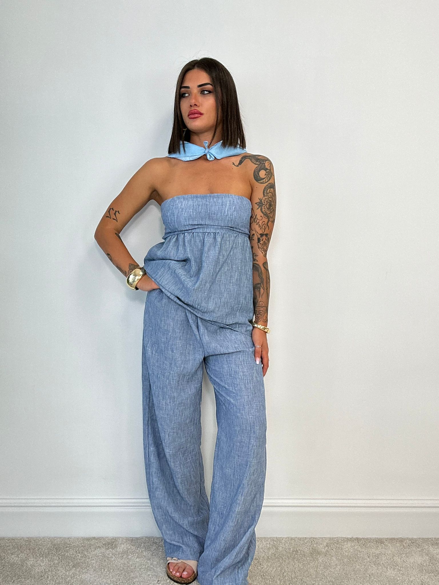 Coordinato Tolosa (Top + Pantalone) Carta Da Zucchero