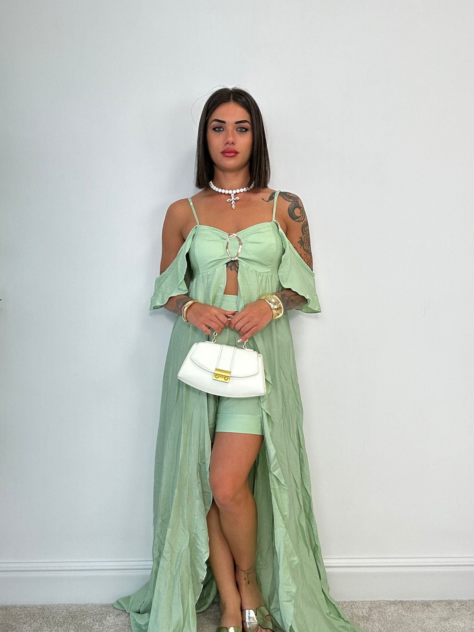 Coordinato Tahiti (Top Lungo + Pantaloncino) Verde
