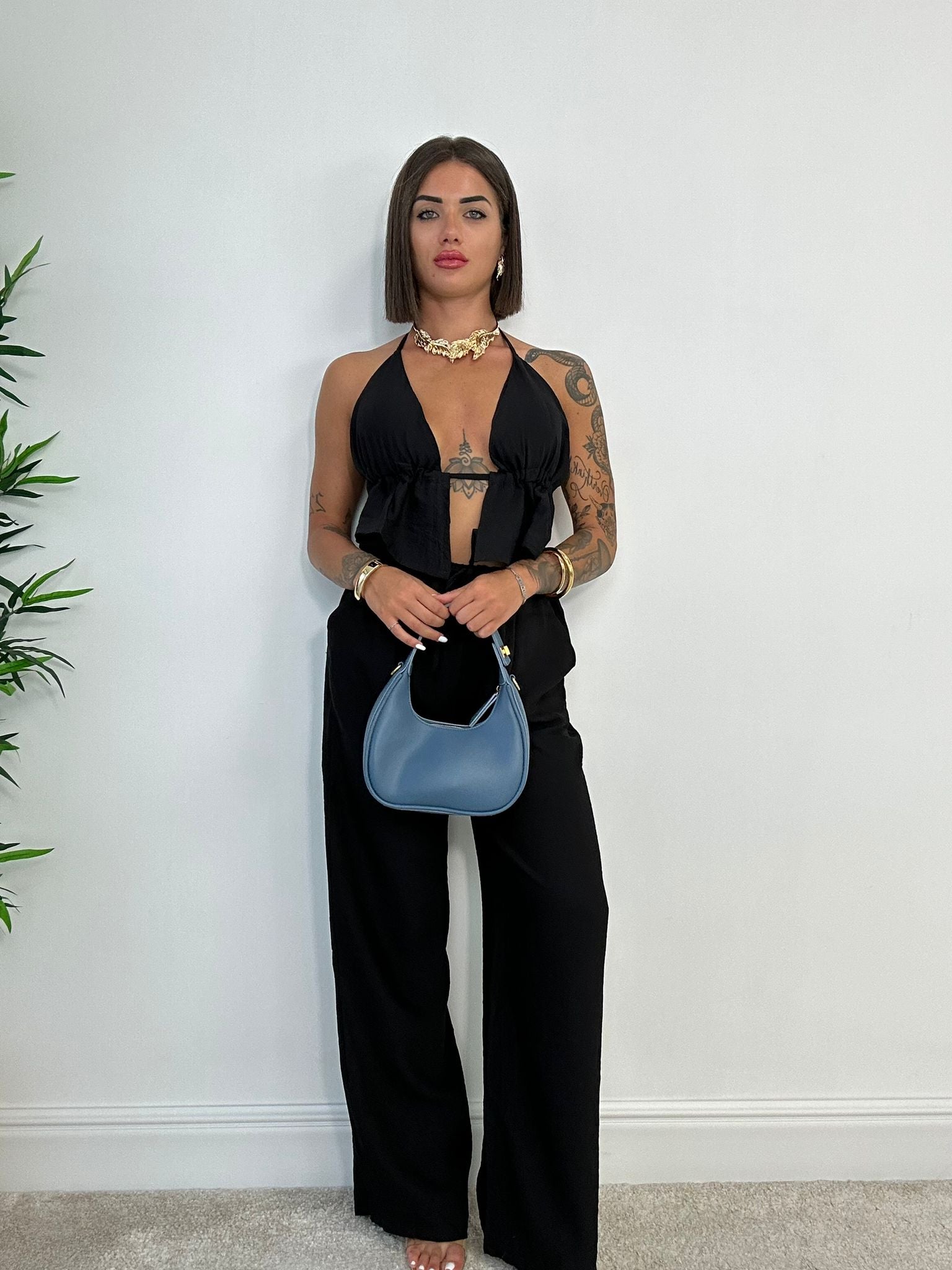Coordinato Lara (Top + Pantalone) Nero