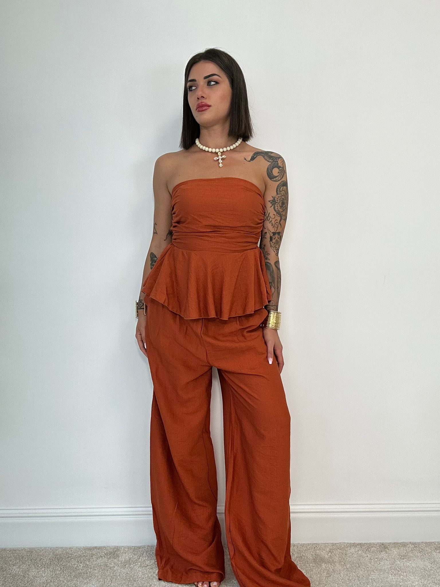 Coordinato Minorca (Top + Pantalone) Coccio