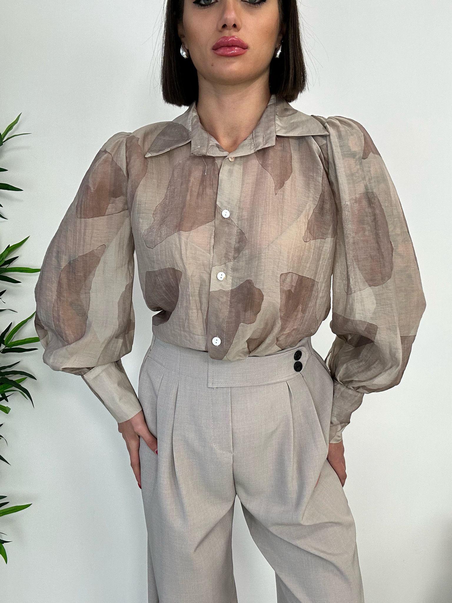 Chemisier à motifs - Beige