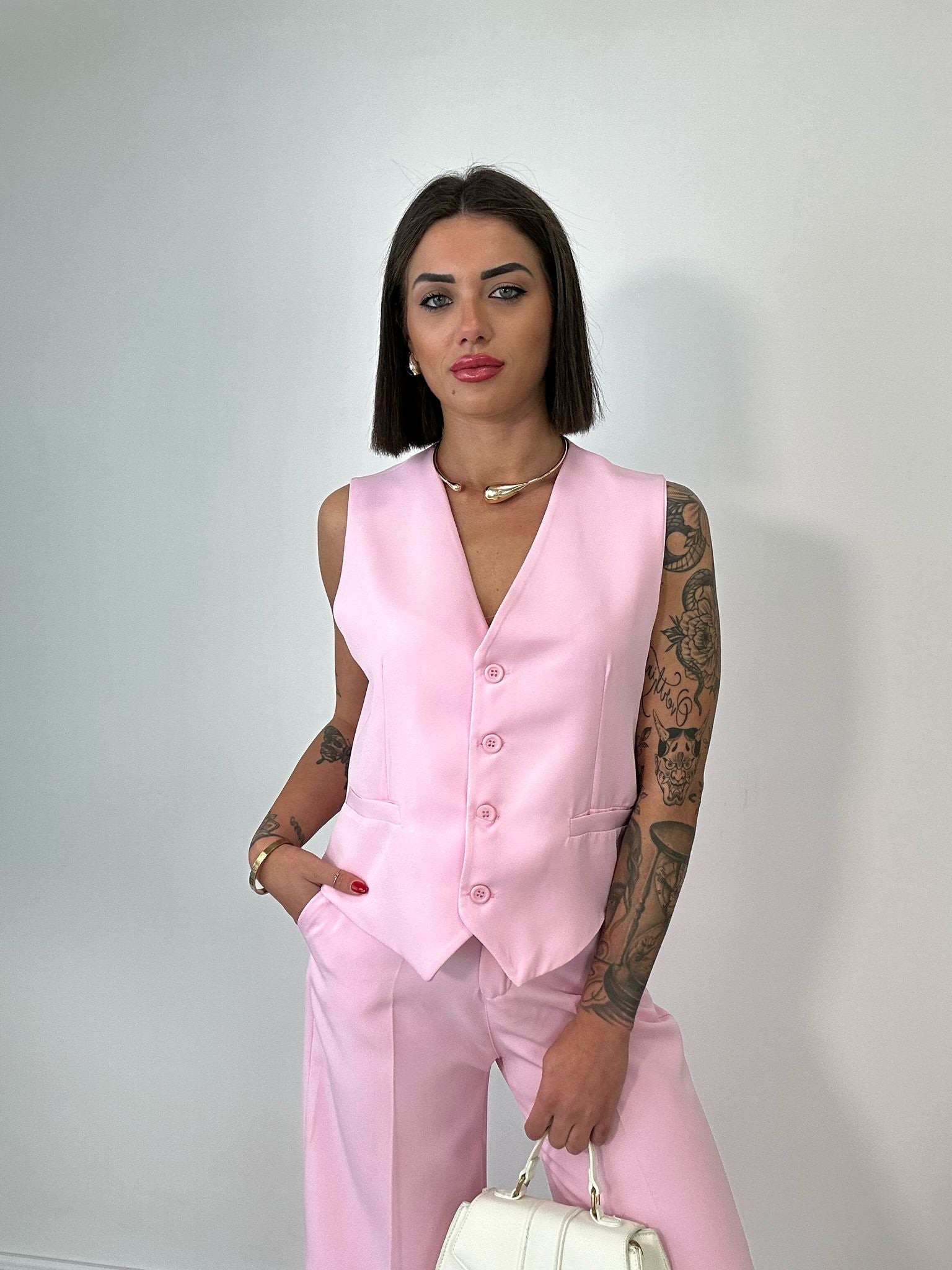 Tailleur Hilary (Gilet + Pantalone) Rosa