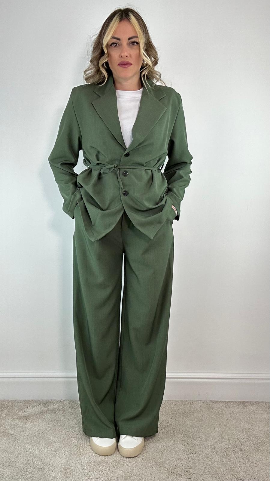 Coordinato M13351 (Camicia + Pantalone) Verde