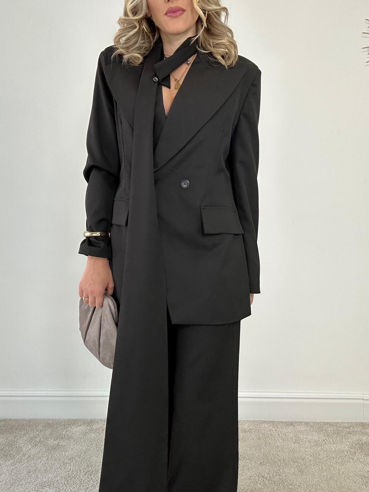 Tailleur 2612 (Blazer con foulard + Pantalone) Nero
