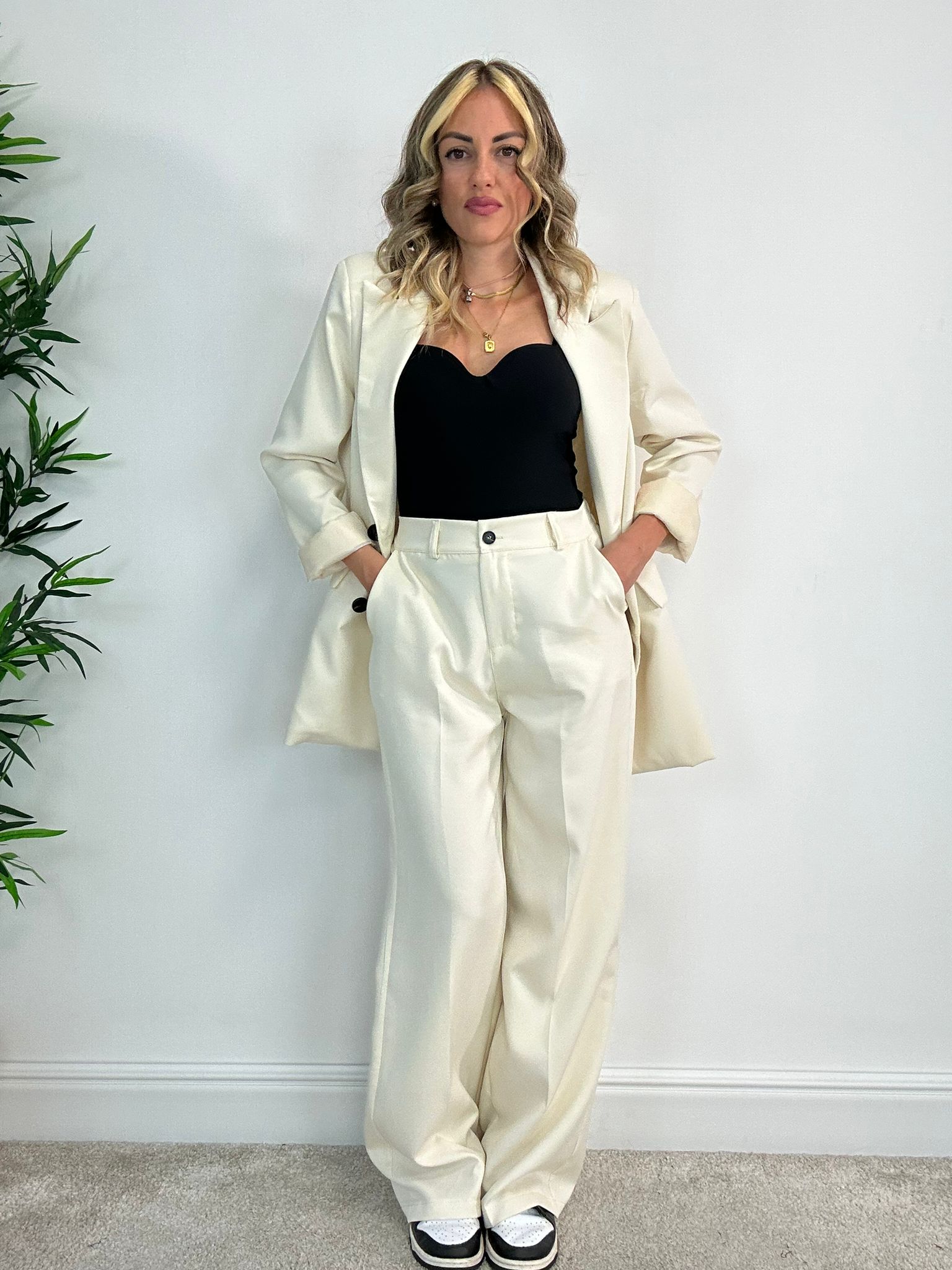 Tailleur Malaga (Blazer Doppio Petto + Pantalone) Panna