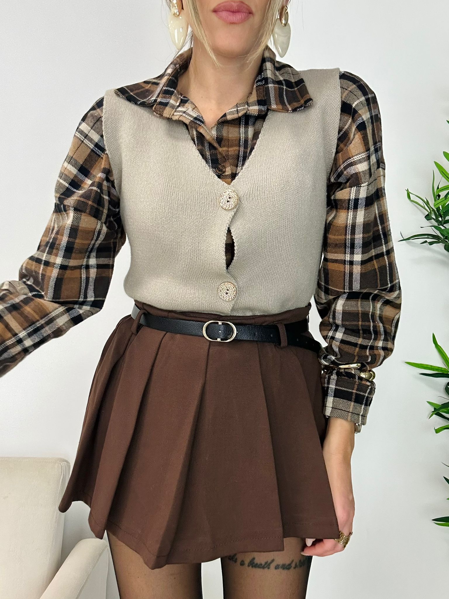 Jupe courte Silvia - Marron