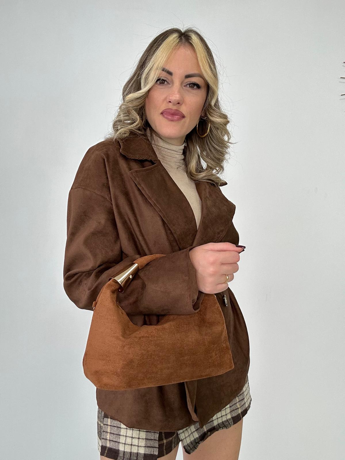 Borsa con dettaglio oro - Camel