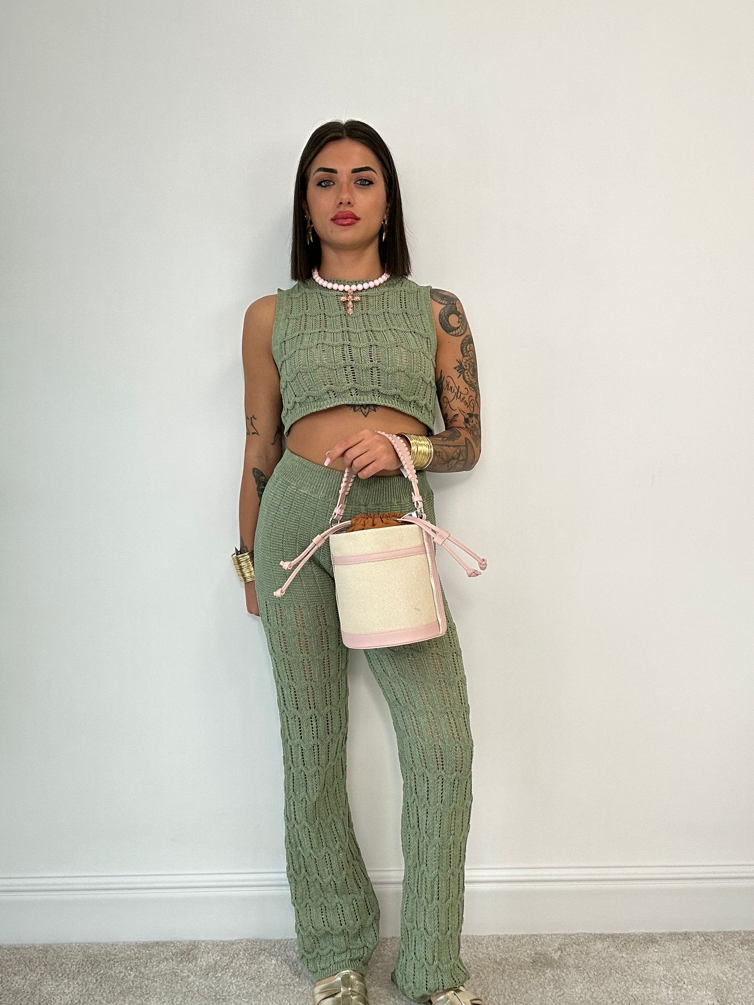 Coordinato "My Summer" (Top + Pantalone) Verde