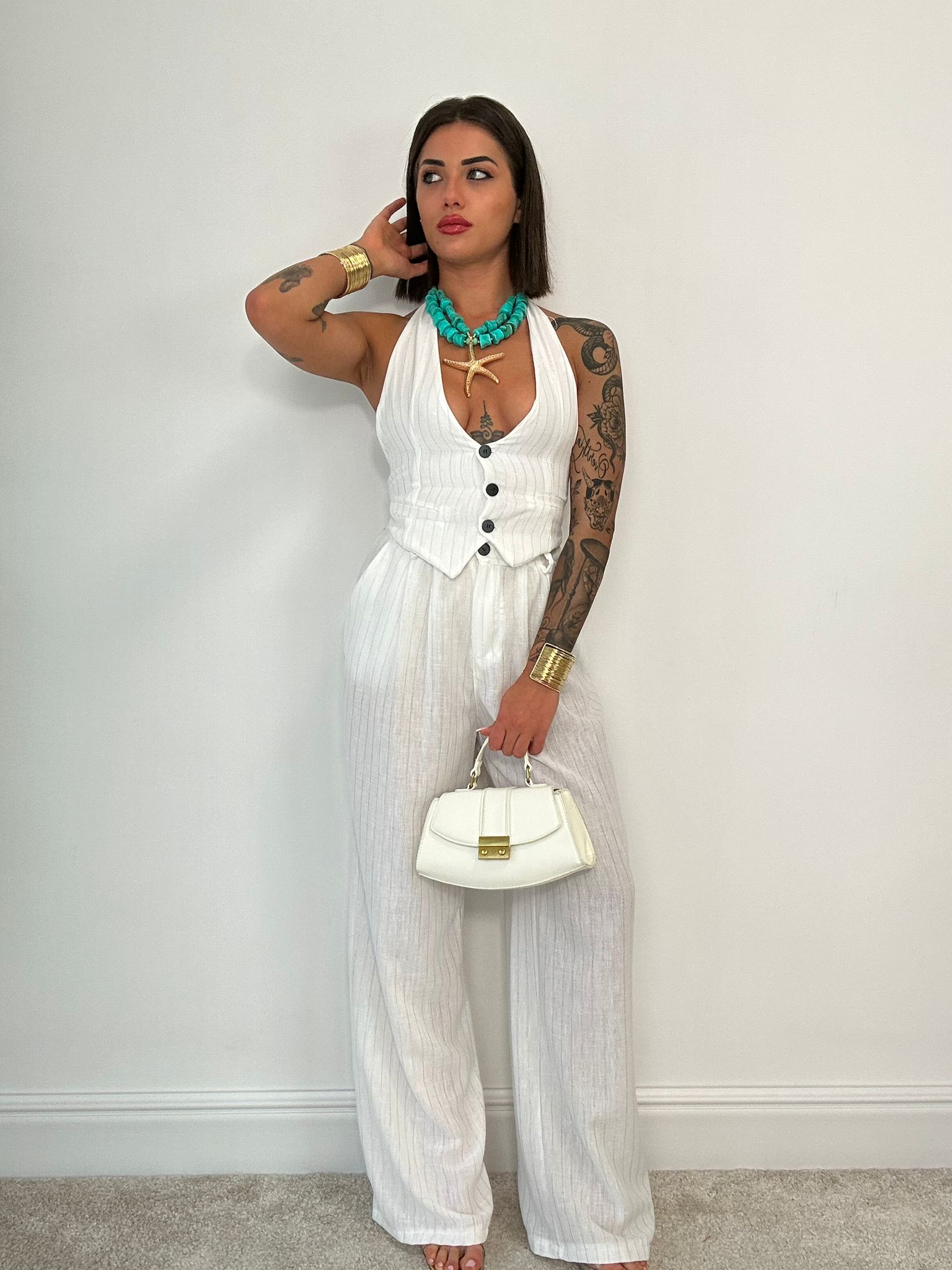Coordinato Bali (Gilet + Pantalone) Bianco