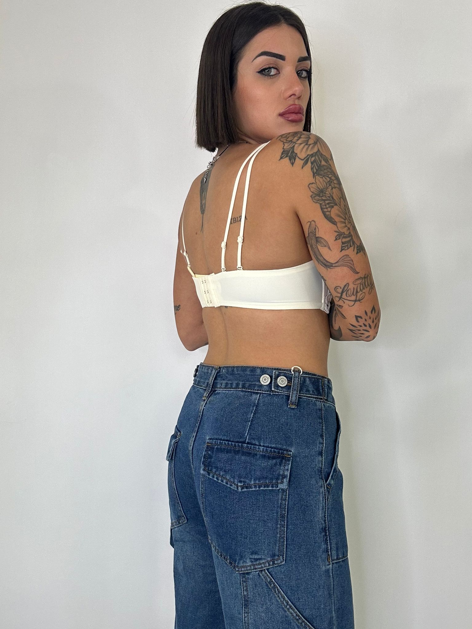 Bralette con fiorellini - Panna