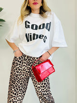 T-shirt Good Vibes - Bianco