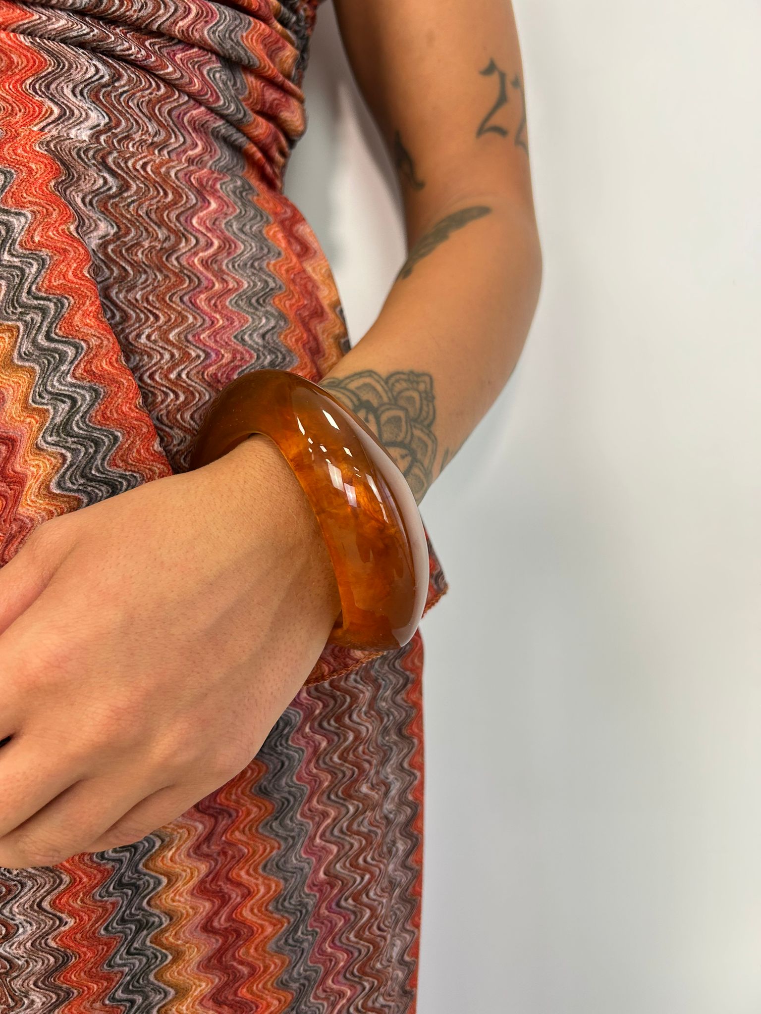 Bracciale Bangle Asimmetrico - Marrone Chiaro