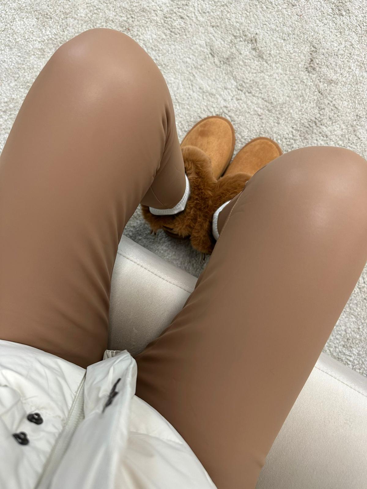 Legging en éco-cuir Felpato - Nude
