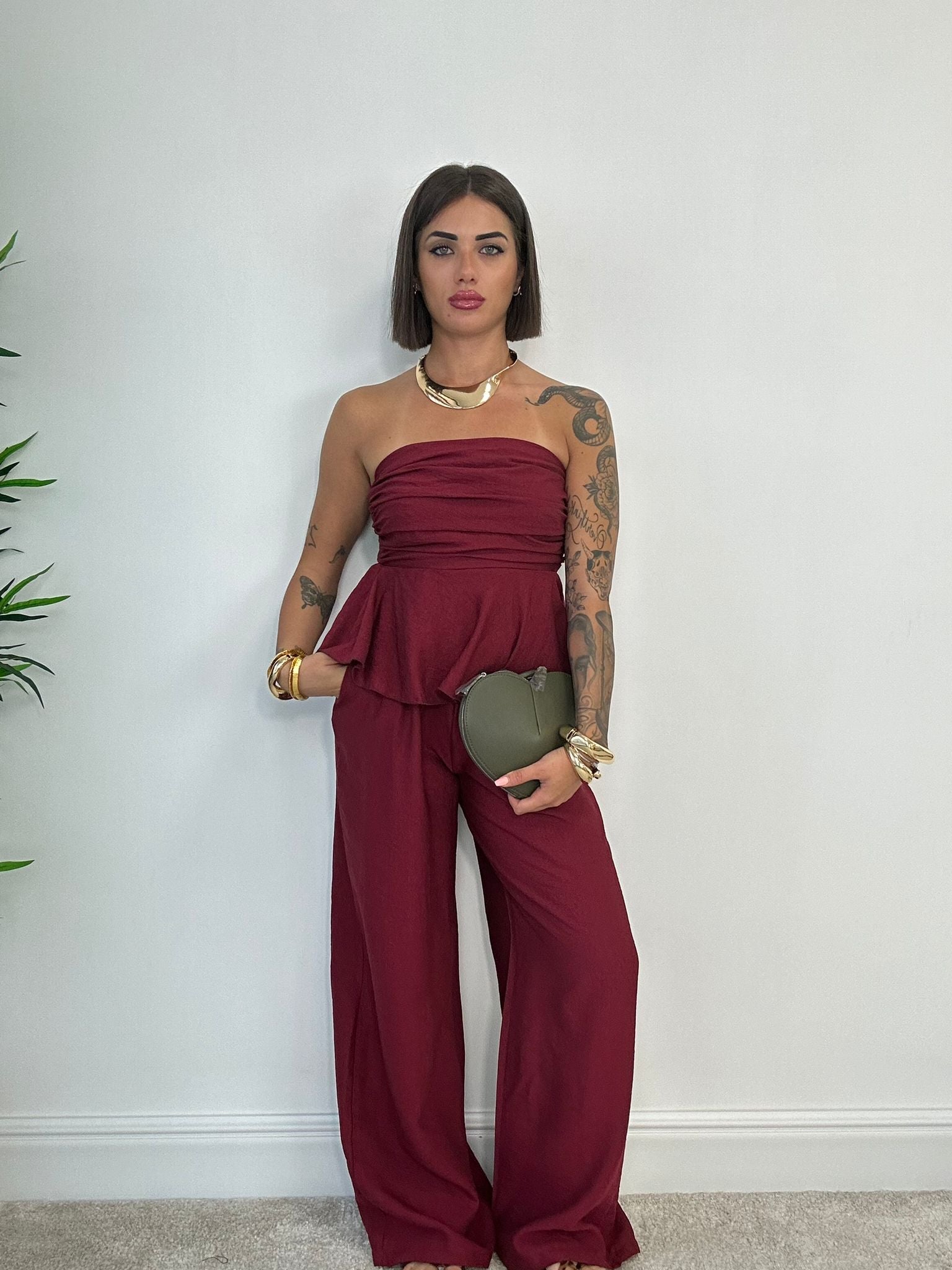 Coordinato Minorca (Top + Pantalone) Bordeaux