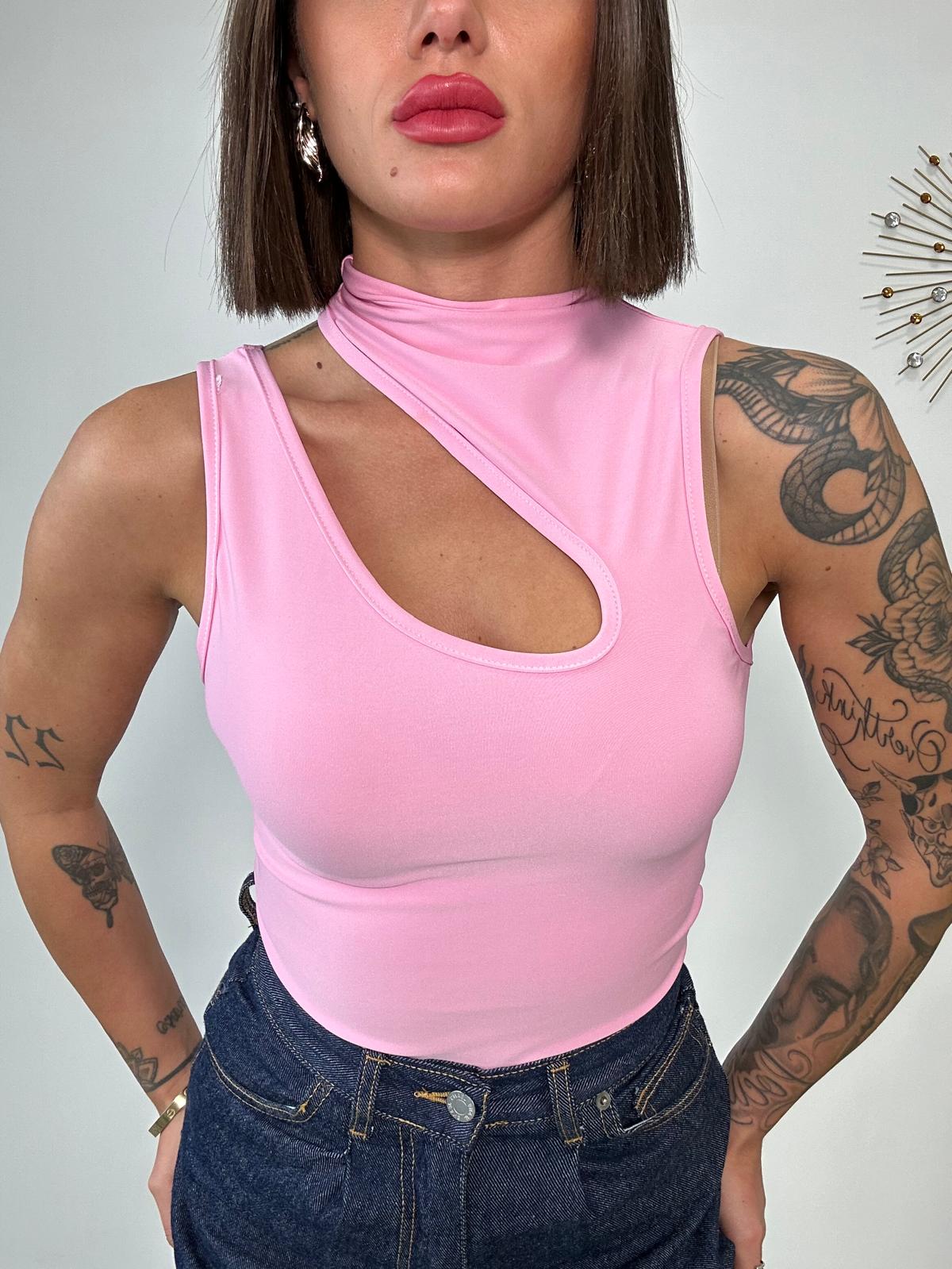 Body scollo laterale - Rosa