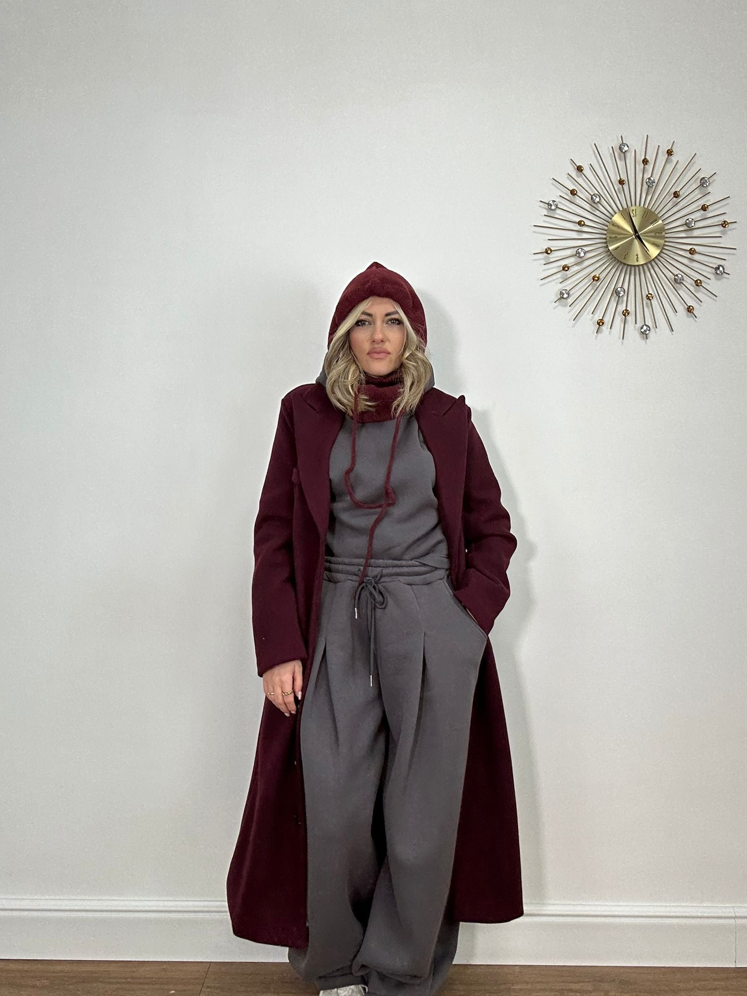 Coordinato Tuta  2657 ( Pantalone + Felpa ) Grigio Scuro