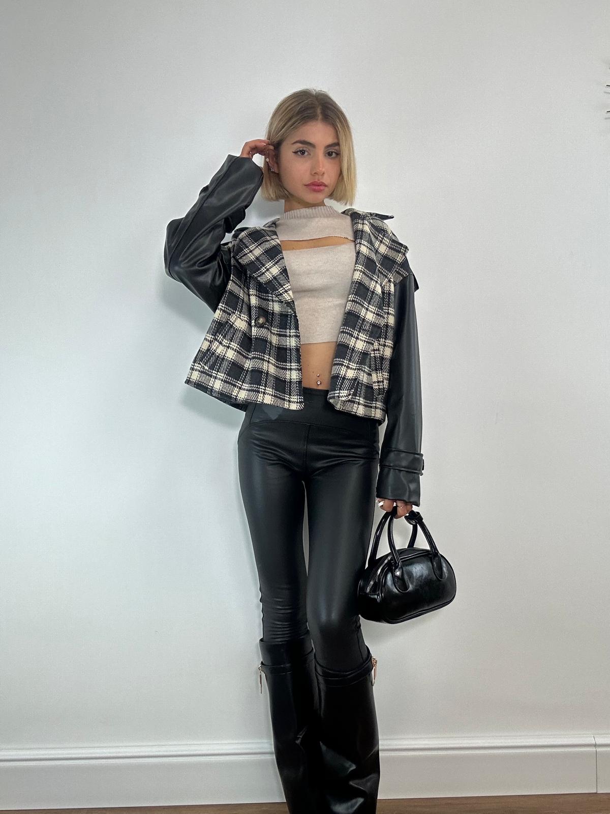 Giacca a Quadri 87517 - Nero