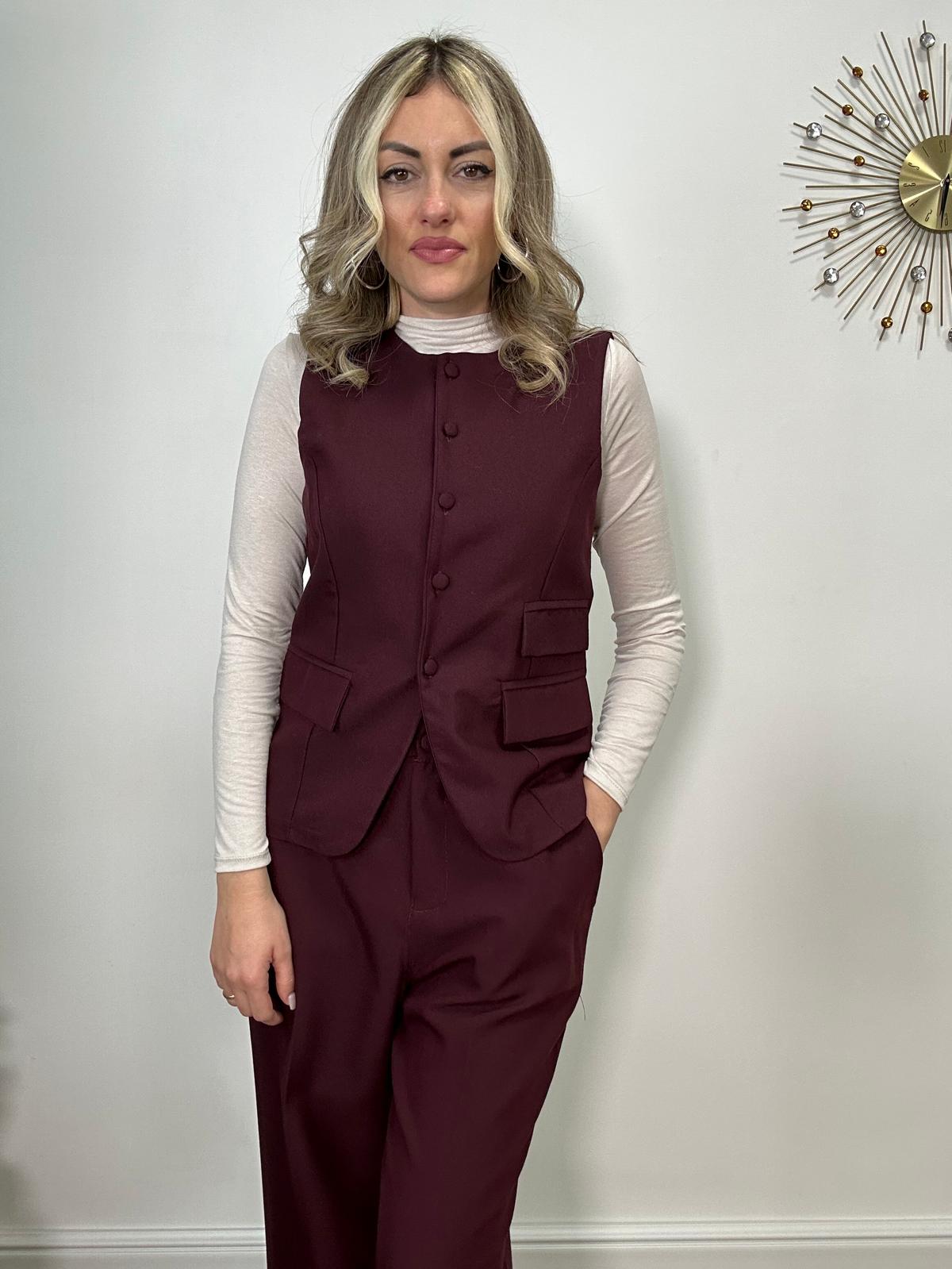 Tailleur 6754 (Gilet + Pantalone) Bordeaux