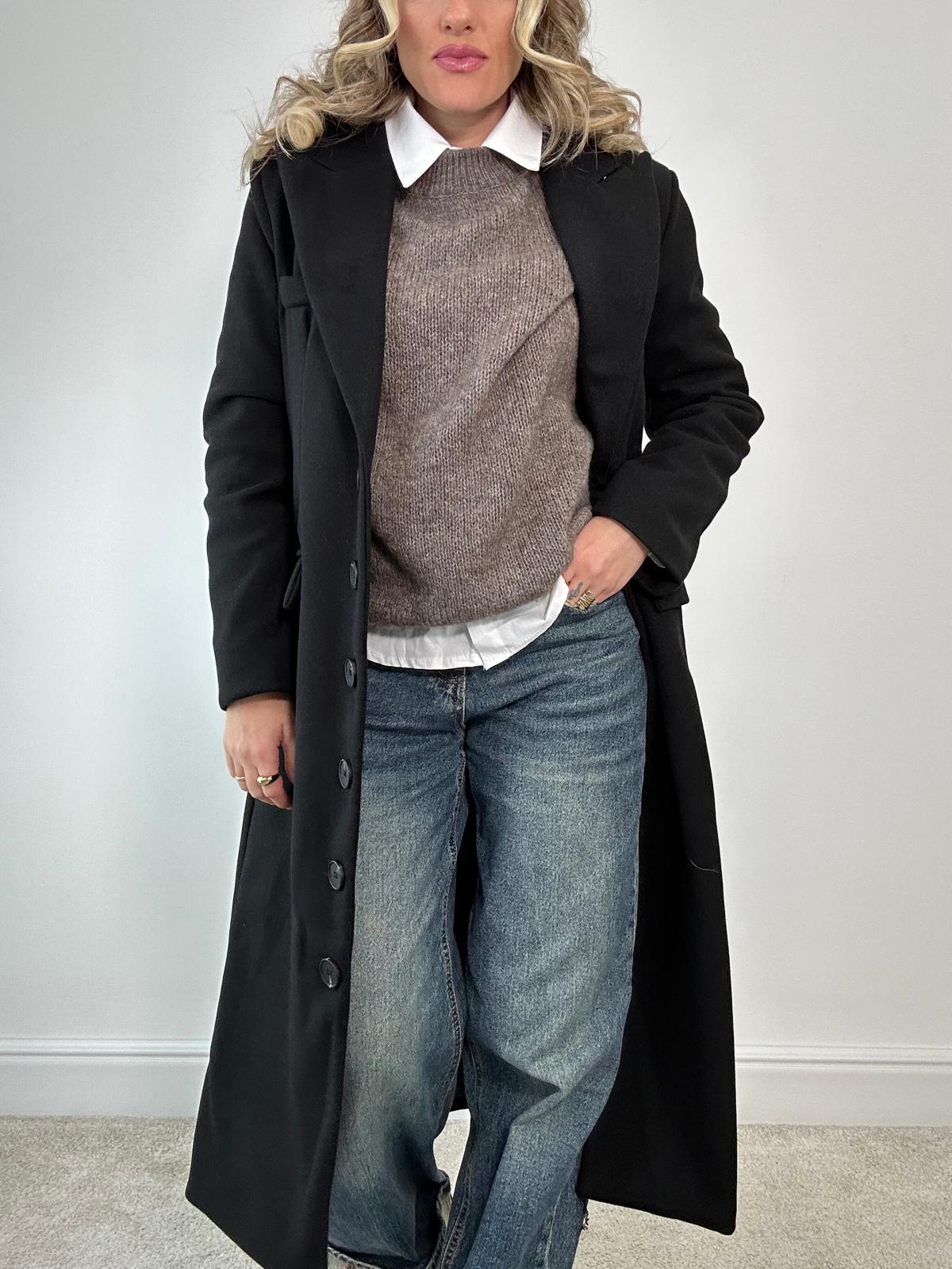 PRE ORDINE - DISPONIBILE DA MERCOLEDI' 5 NOVEMBRE Cappotto lungo 88802 - Nero