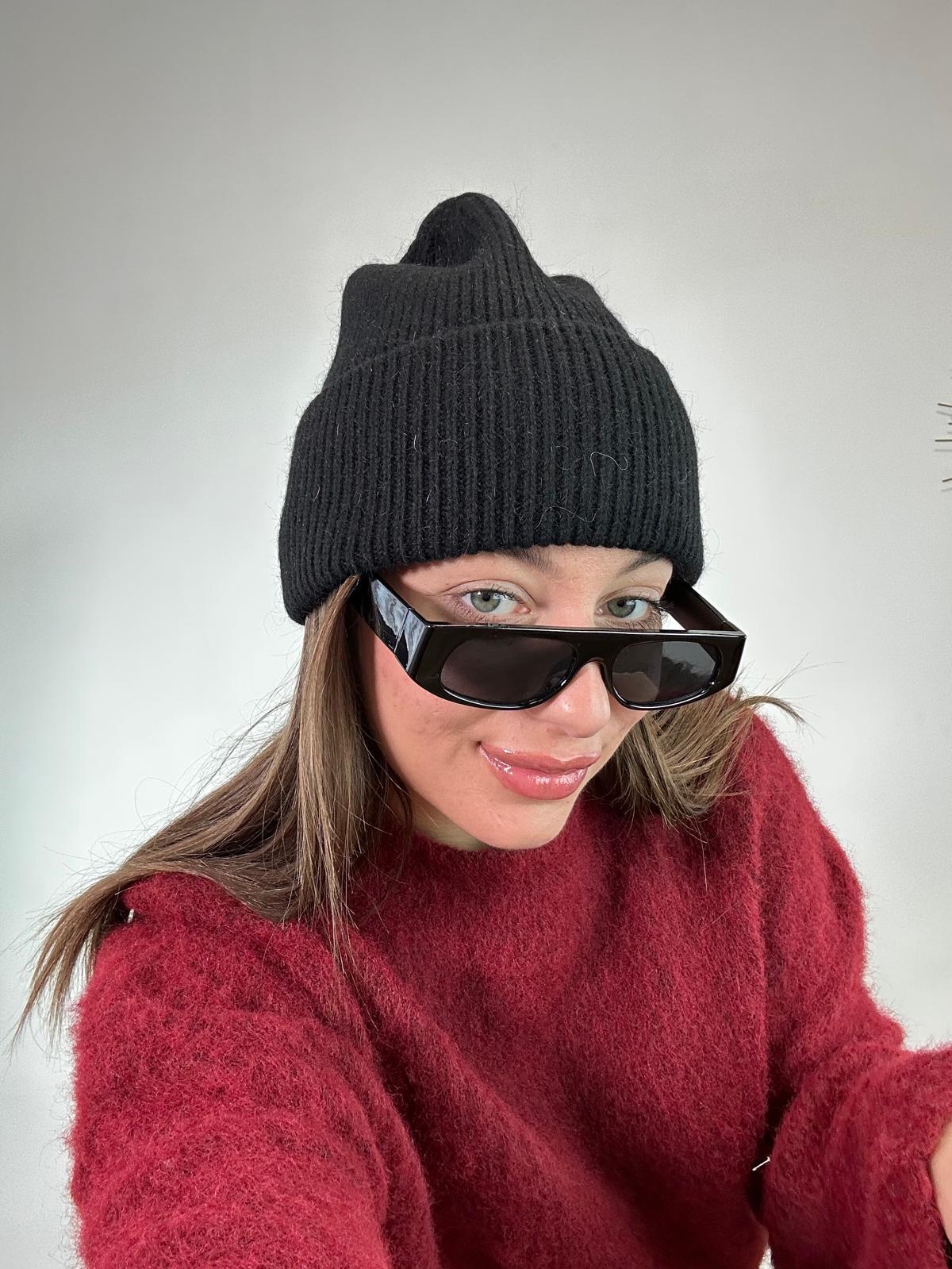 Cappello a costine - Nero