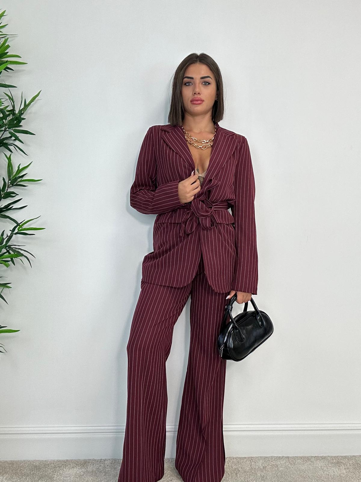 Tailleur Parigi Gessato (Blazer + Pantalone) Bordeaux