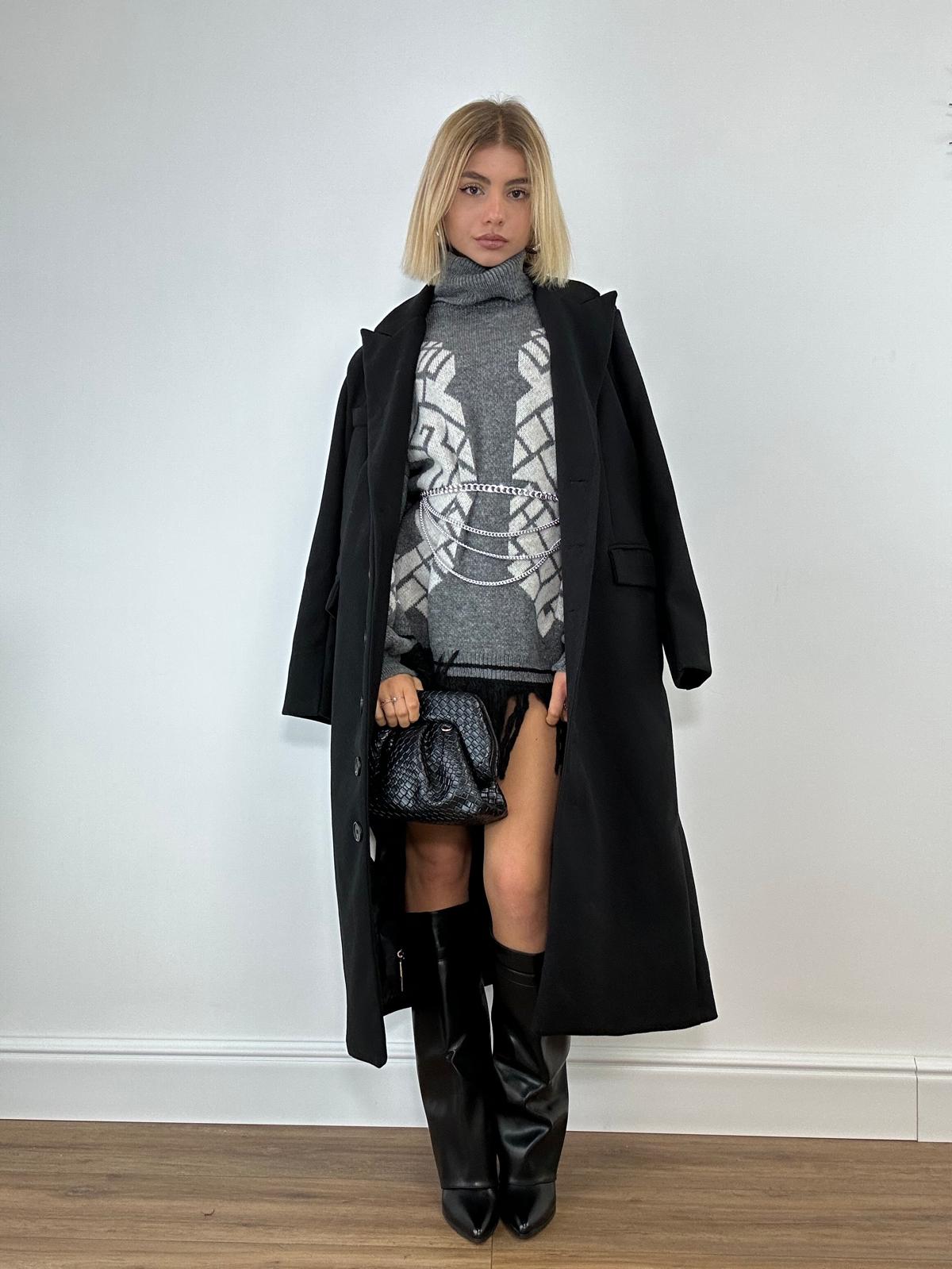 Abito con frange 25870 - Grigio