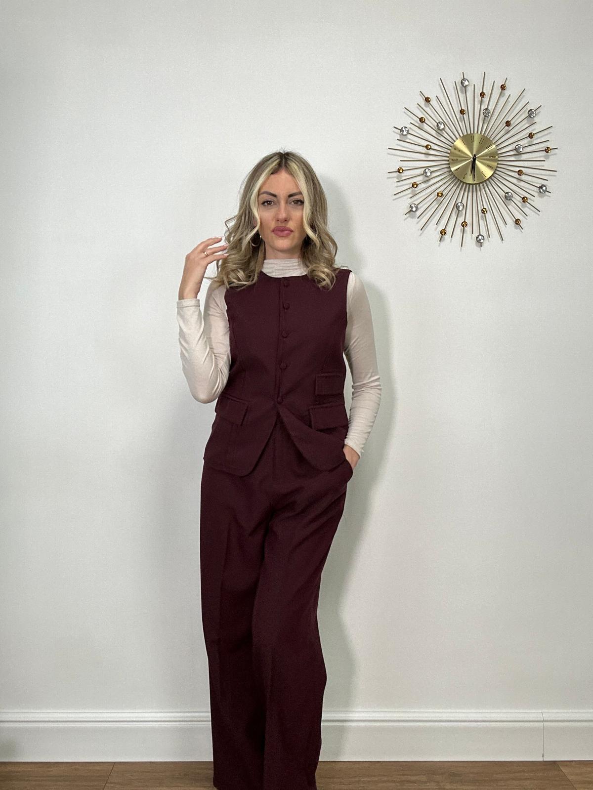 Tailleur 6754 (Gilet + Pantalone) Bordeaux